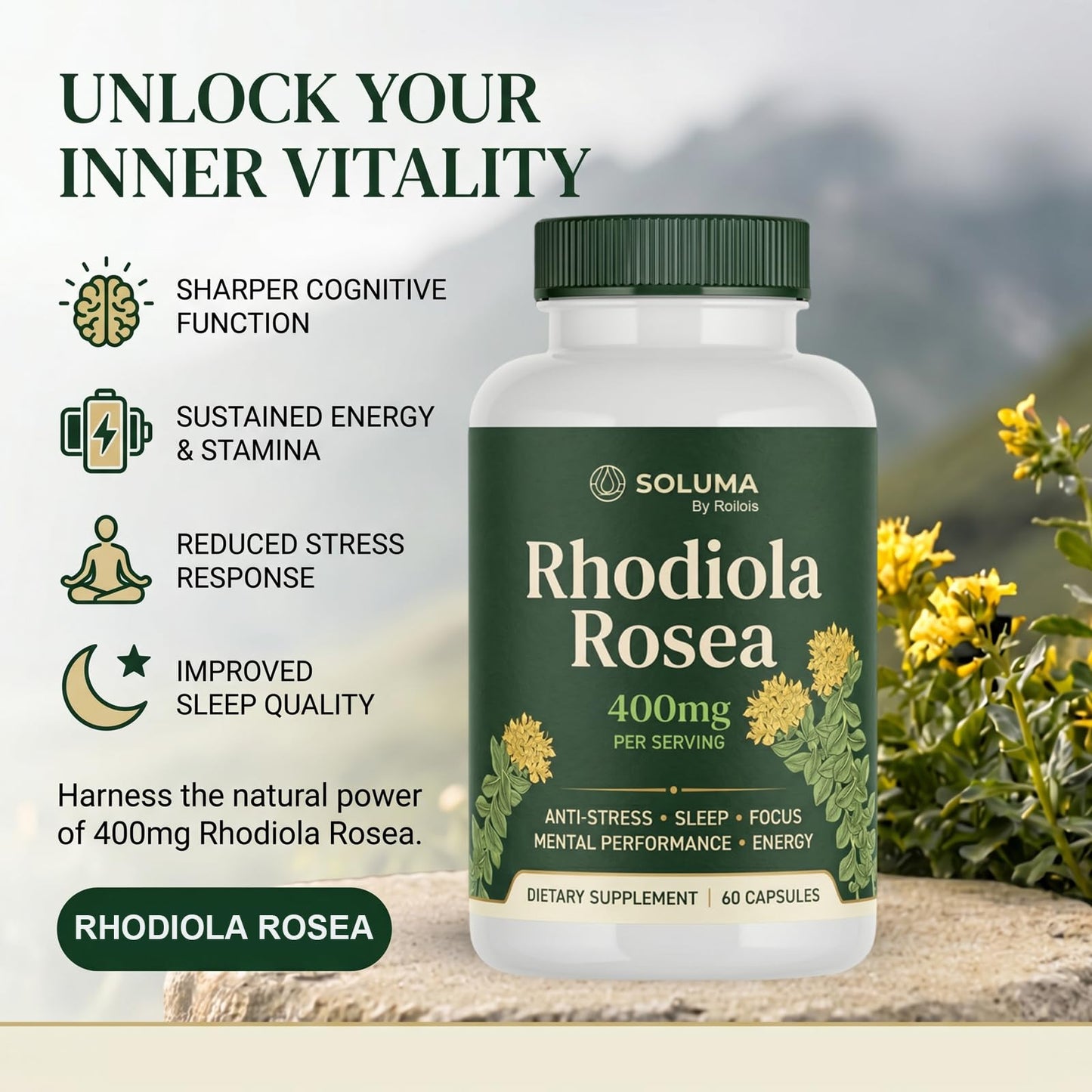 Roilois Soluma Rhodiola Rosea Capsule 1 Count