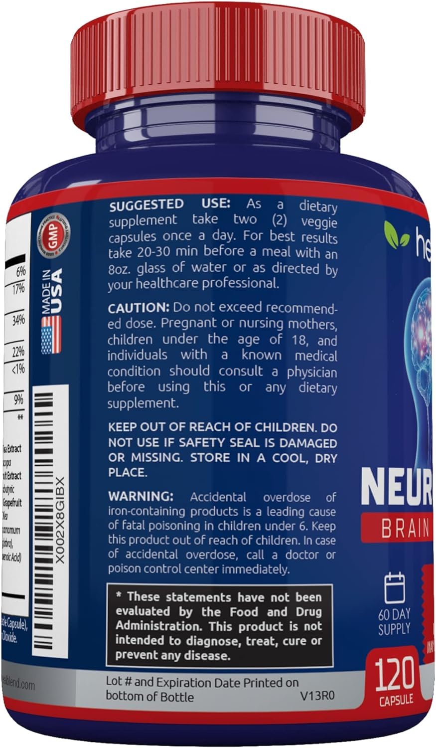 Healblend Neuro Plus Brain & Focus Formula, 120 Capsules