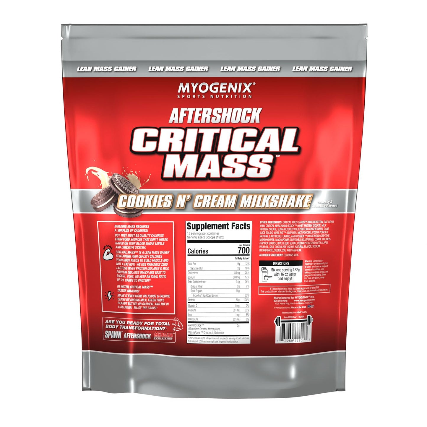 Myogenix Critical Mass Gainer Powder 96.16 Servings