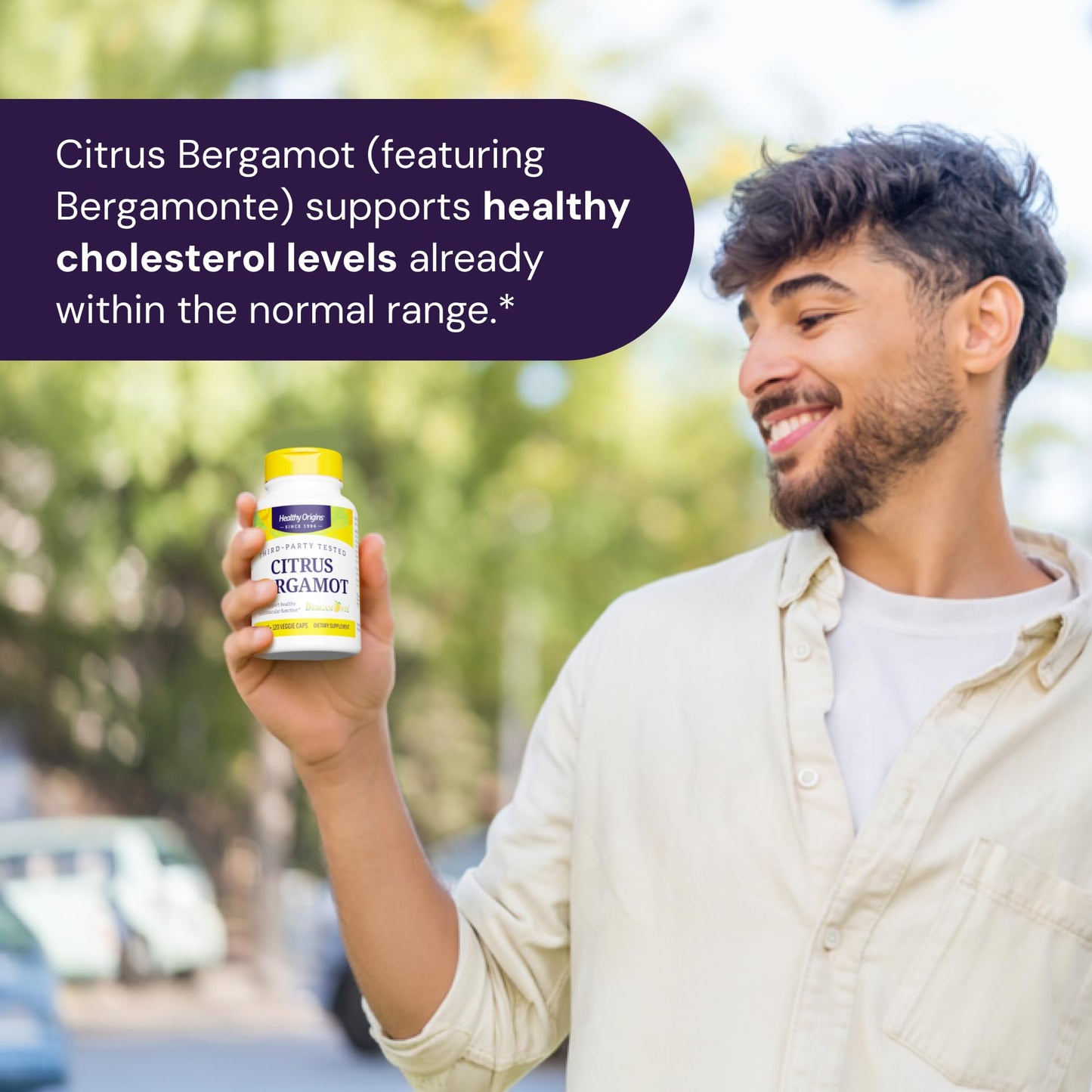 Healthy Origins Citrus Bergamot 500 mg Bergamonte® Patented Extract 38% Polyphenols Cardiovascular & Metabolic Support Capsule, 120 Count