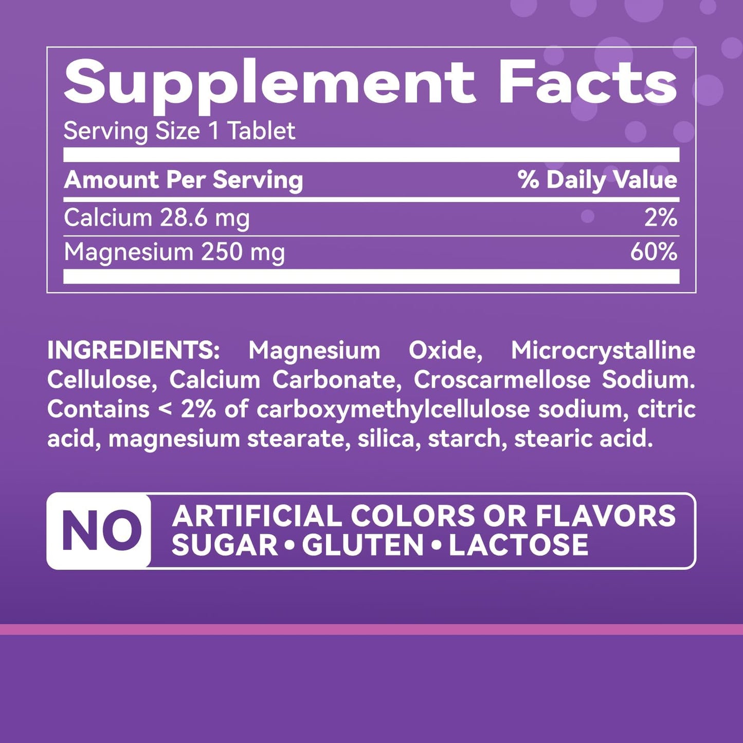 Inner Brightness Pure Magnesium 250mg Supplement with Calcium – High Absorption Magnesium Capsules for Bone Strength, Muscle Function, Relaxation & Sleep Support – 200 Capsules, Vegan, Non-GMO
