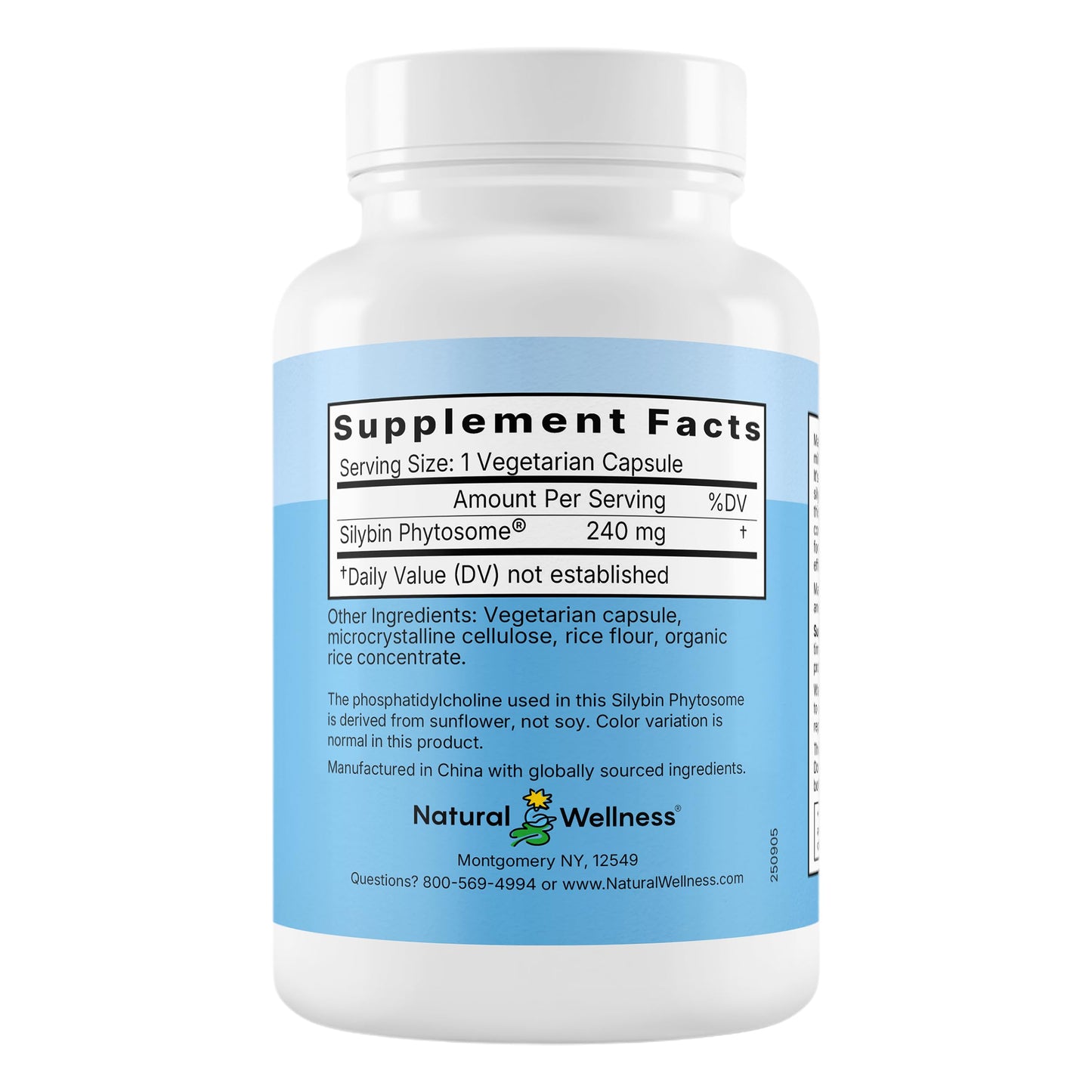 Natural Wellness Milk Thistle Liver Support Capsules, 90 Count