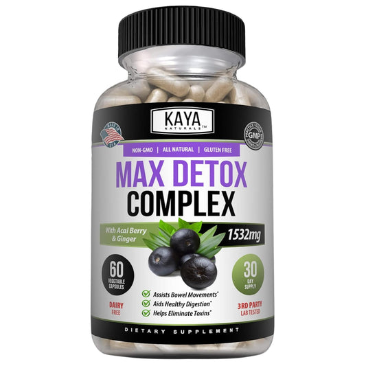 Kaya Naturals Max Detox Herbal Supplement Capsules 300 Count