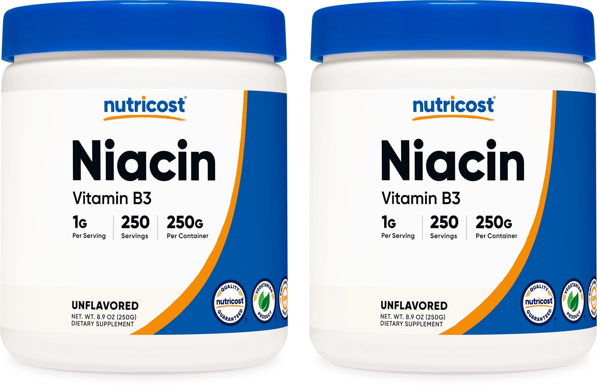 Nutricost Niacin Vitamin B3 Powder 250G (2 Pack) - 500 Grams - 1G Per Serving (Scoop Included) 17.637