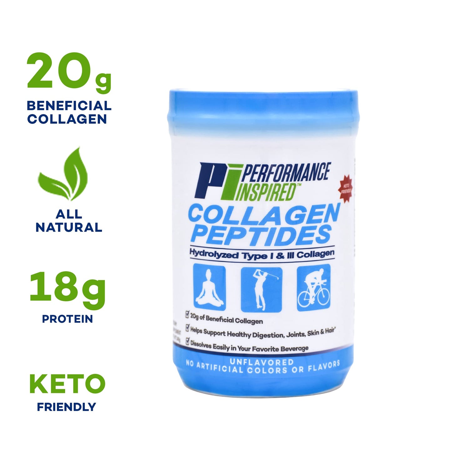 PERFORMANCE INSPIRED Hydrolyzed Collagen Peptides Powder, 11.99 oz