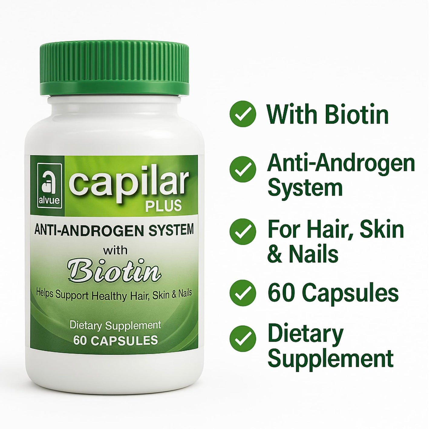 Generic Capilar Plus with Biotin Capsules, 60 Capsules