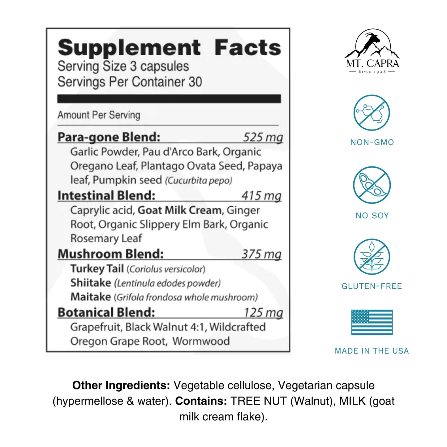 Mt. Capra CapraSite Herbal Intestinal Support Capsule, 90 Capsules