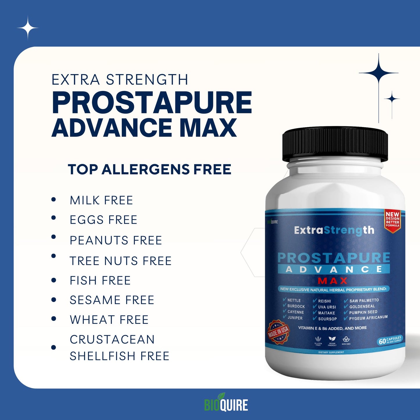 BIOQUIRE ProstaPure Advance Max Extra Strength Prostate Health Support Supplement Capsules 120