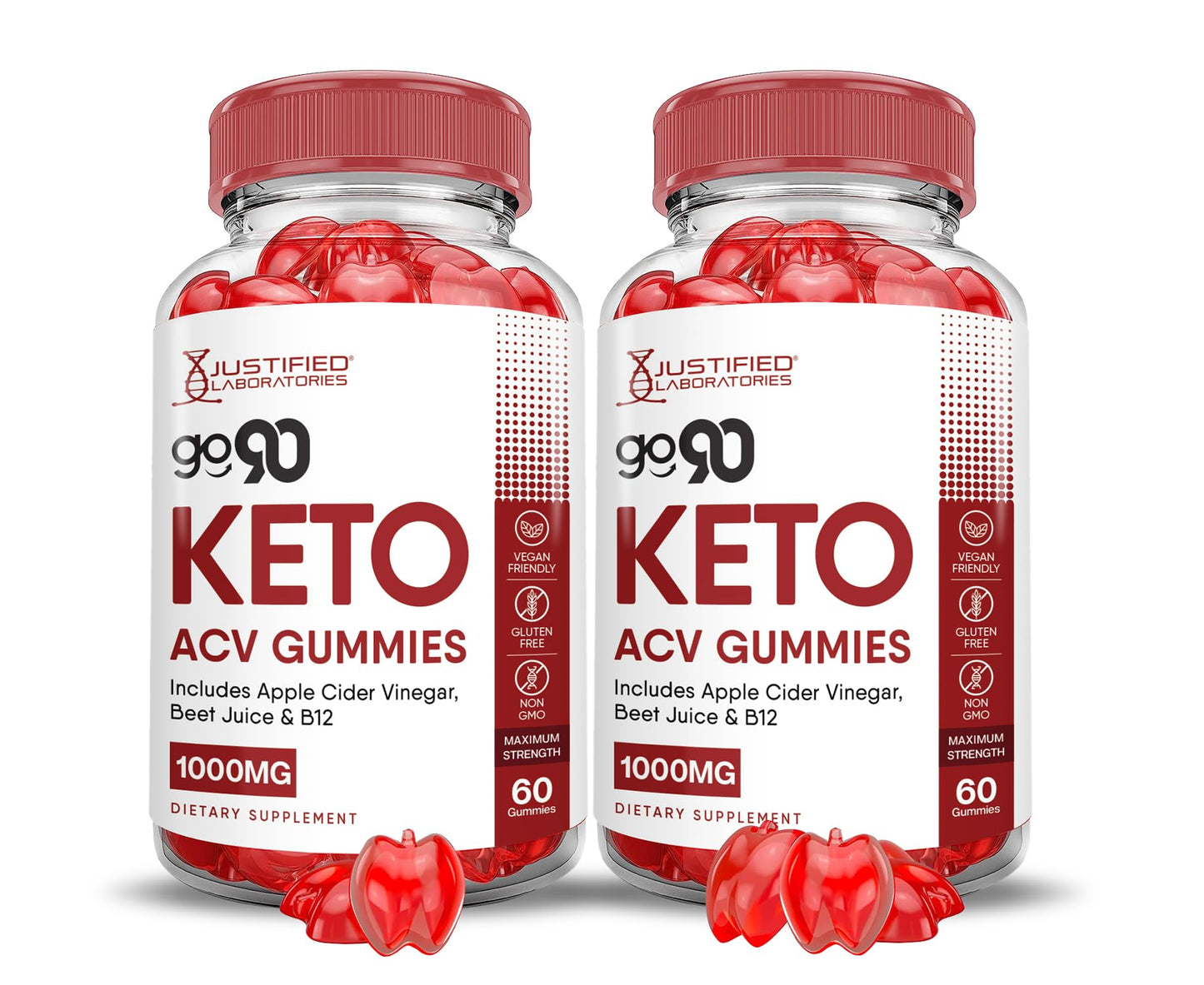 Justified Laboratories Go 90 Keto ACV Gummies Advanced Formula 1000MG, 120 Gummies