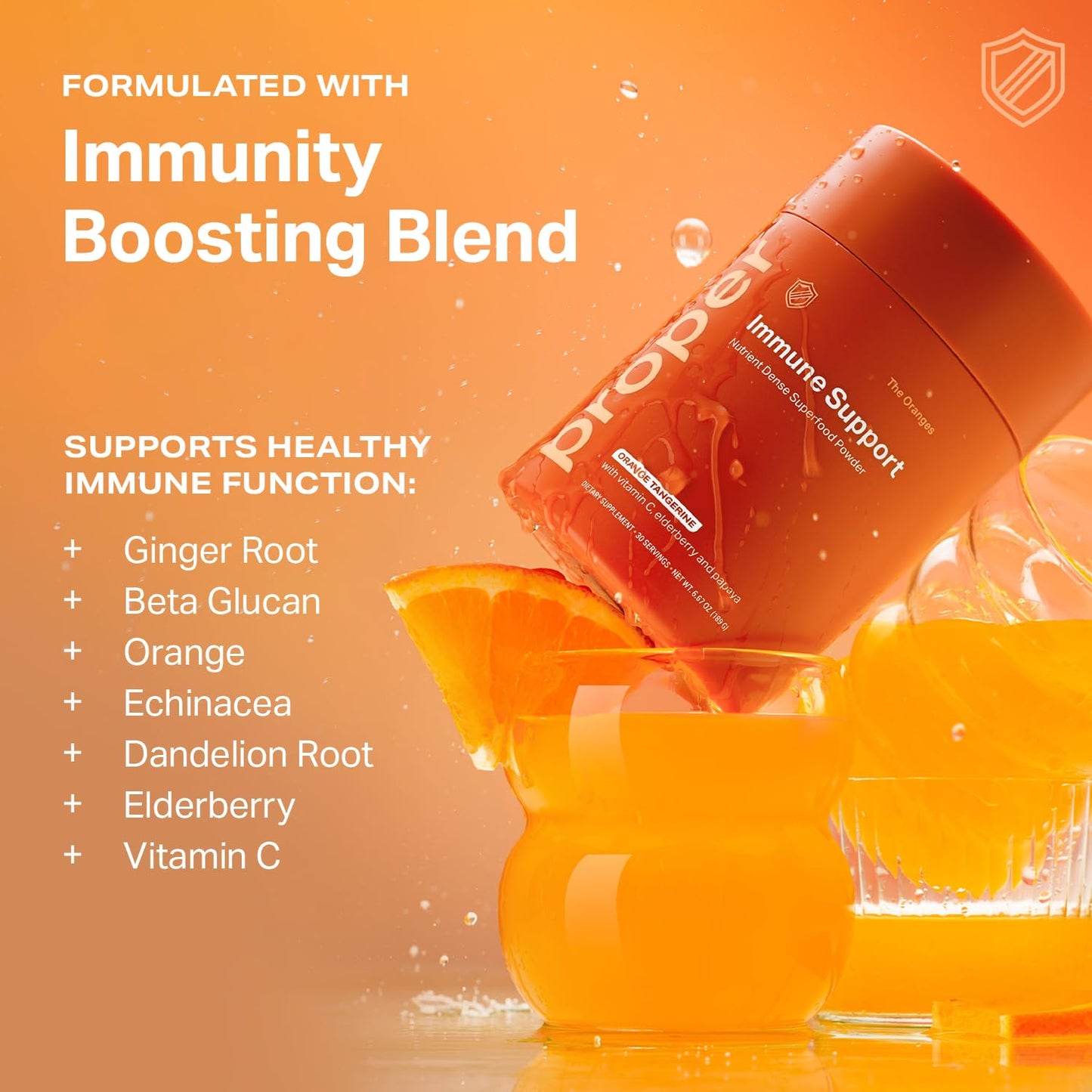 Proper The Oranges Immune Support - Superfood Powder with Vitamin C and Zinc, 30 Servings