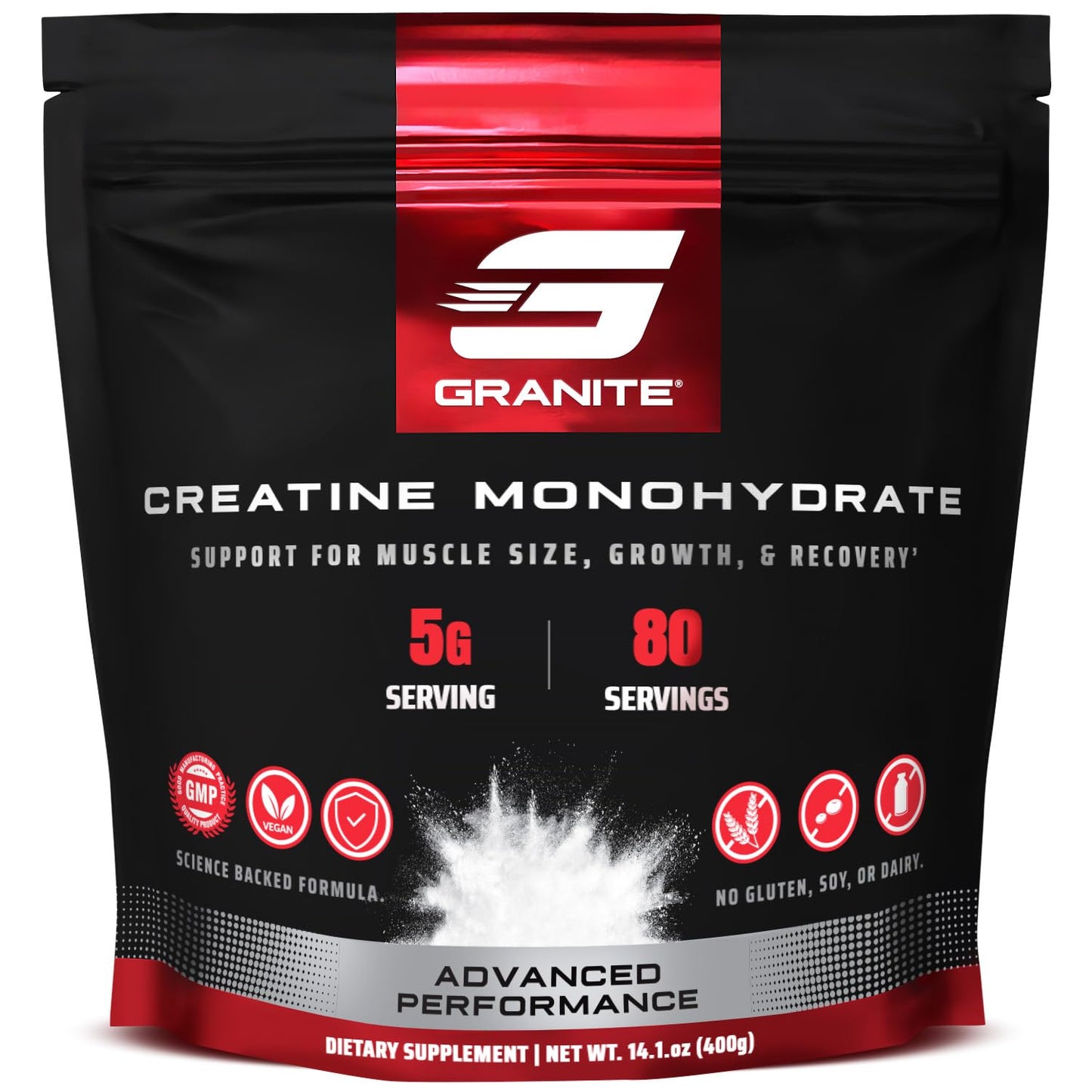 Granite Supplements Creatine Monohydrate Powder 14.1 Ounces
