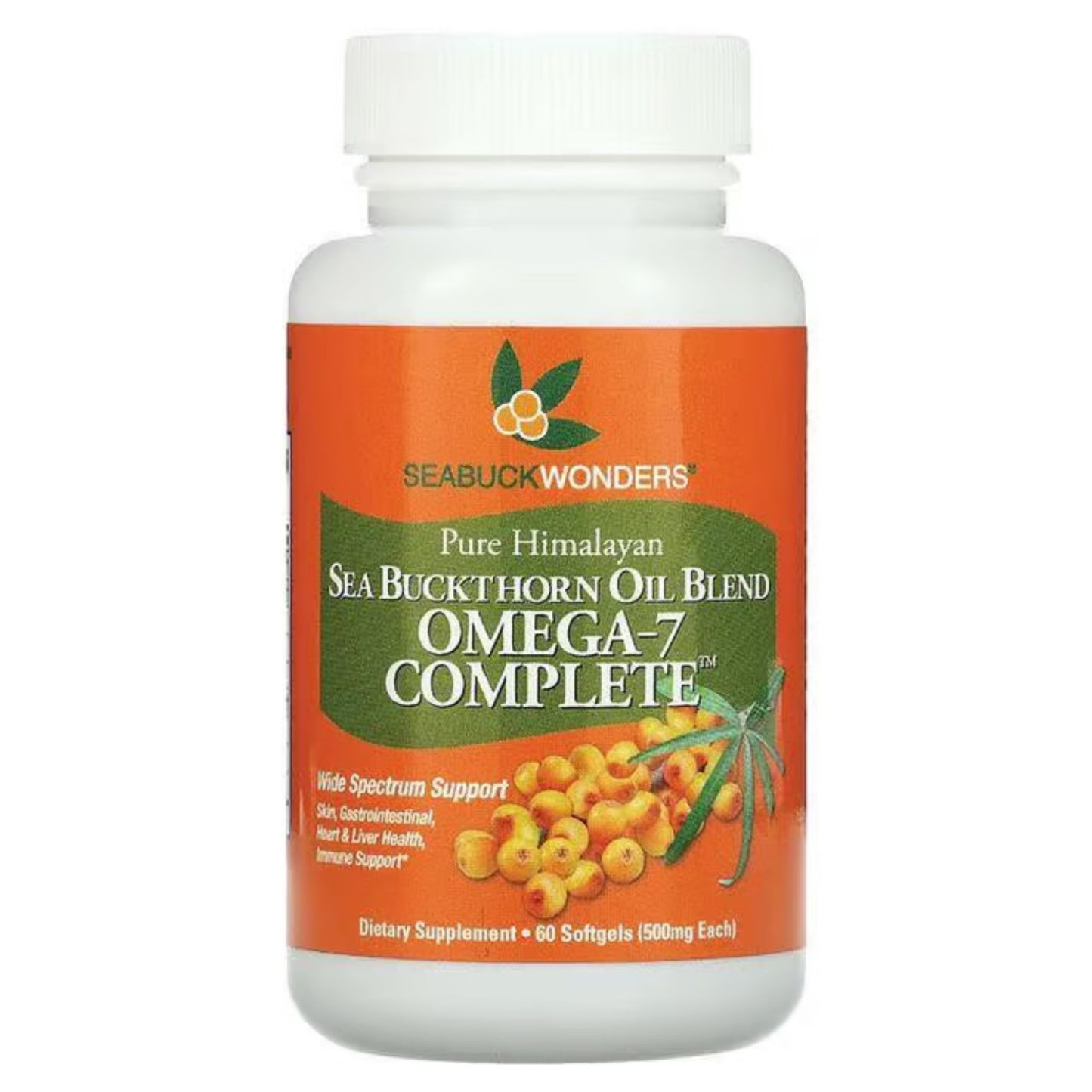 SEABUCKWONDERS Sea Buckthorn Oil Omega-7 Complete Capsule, 60 Capsules