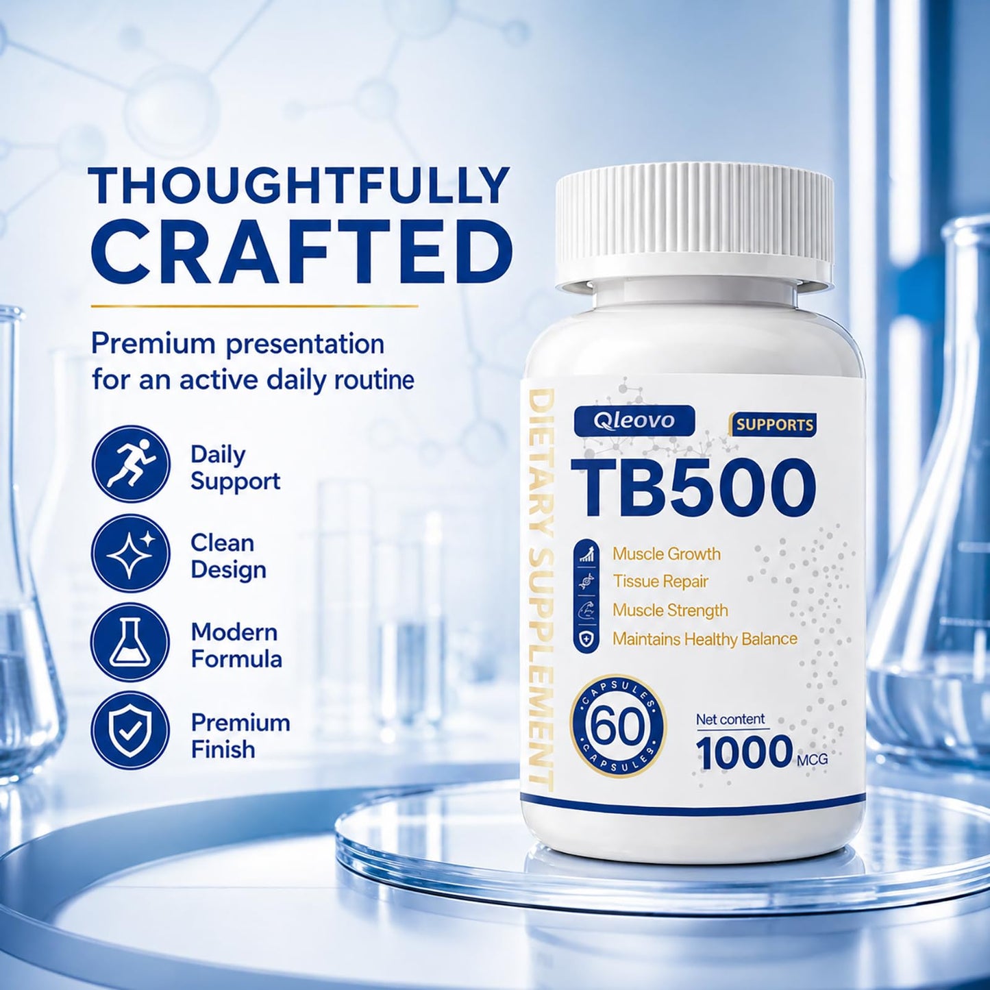 Qleovo TB-500 Peptide Capsules 1000 mcg, 60 Capsules