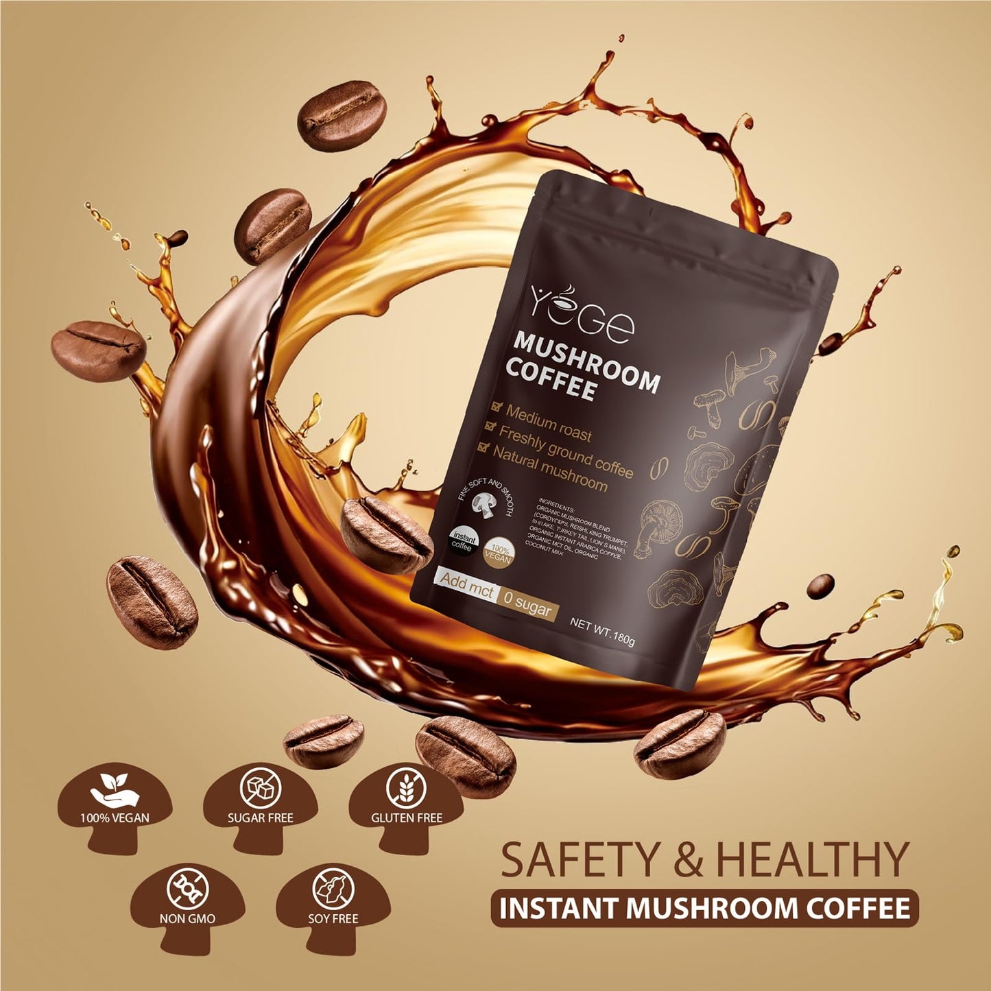 YEGE Mushroom Coffee Powder 12.7