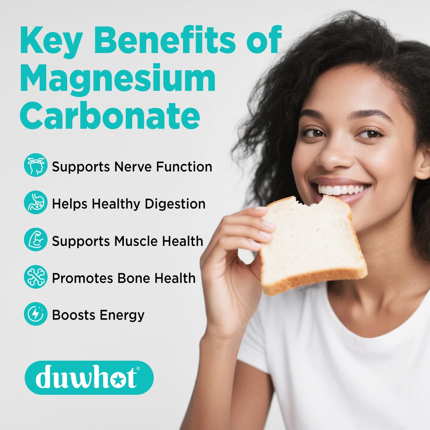 duwhot Magnesium Carbonate 500mg, 90 Capsules
