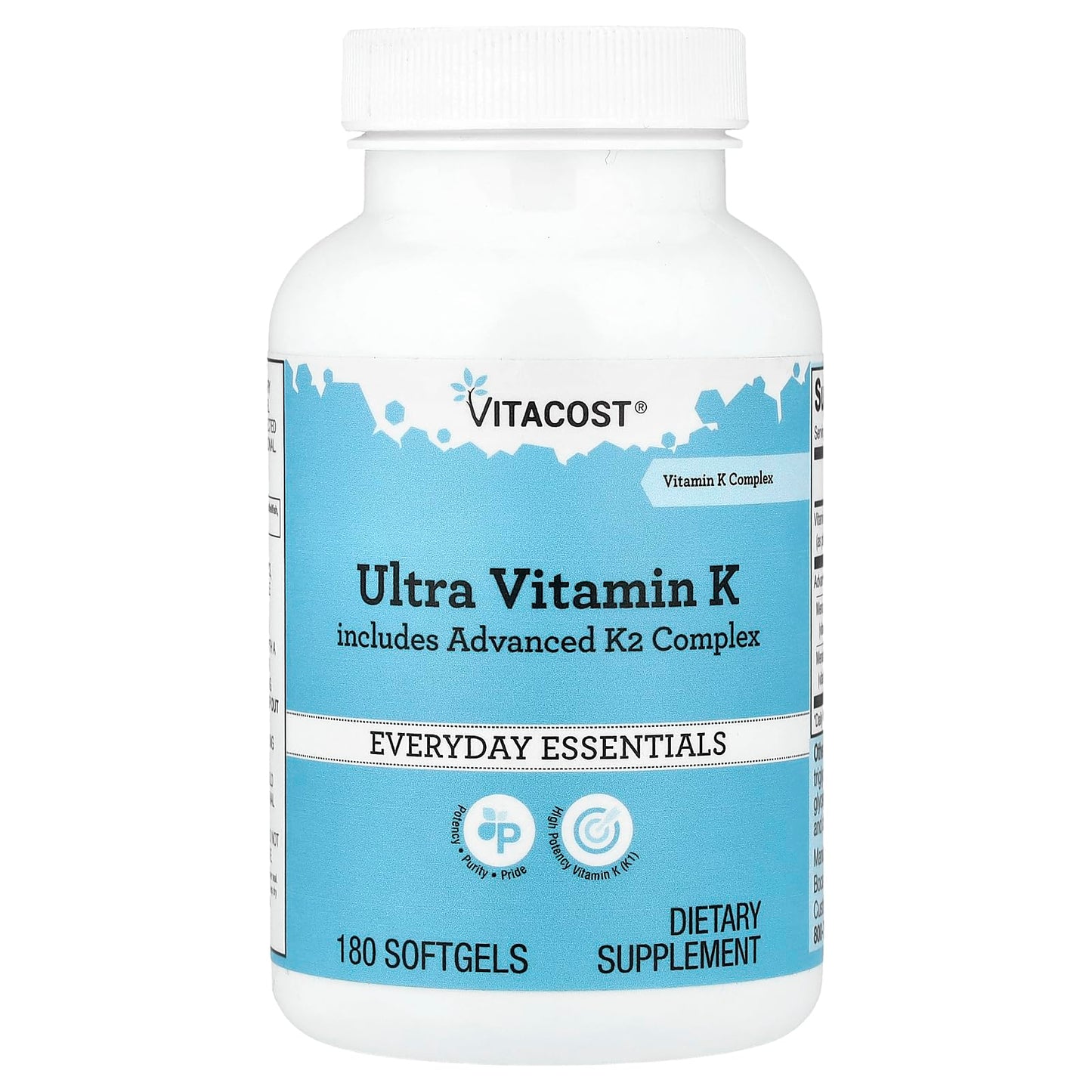 Vitacost Ultra Vitamin K Includes Advanced K2 Complex Softgel, 180 Softgels