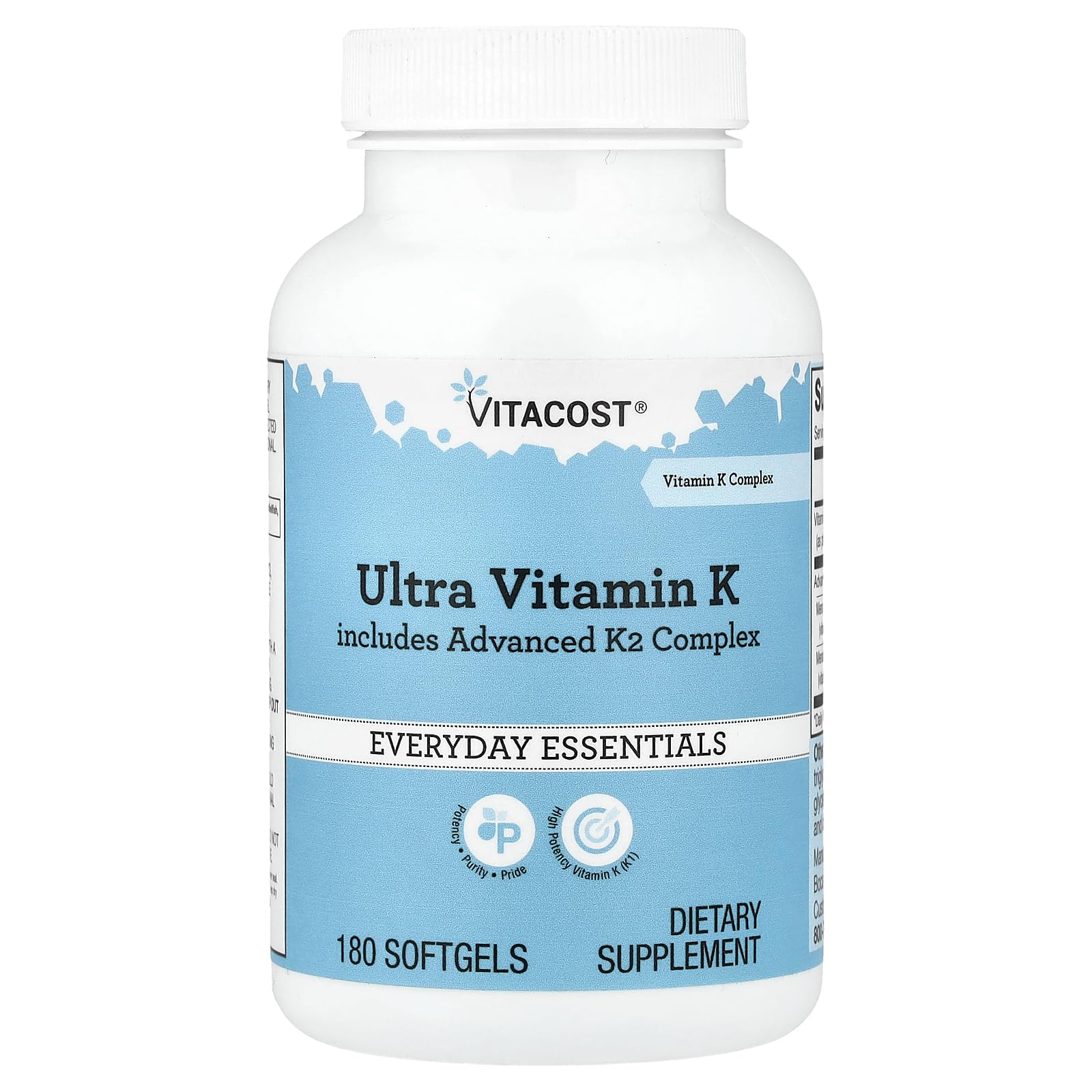 Vitacost Ultra Vitamin K Includes Advanced K2 Complex Softgel, 180 Softgels