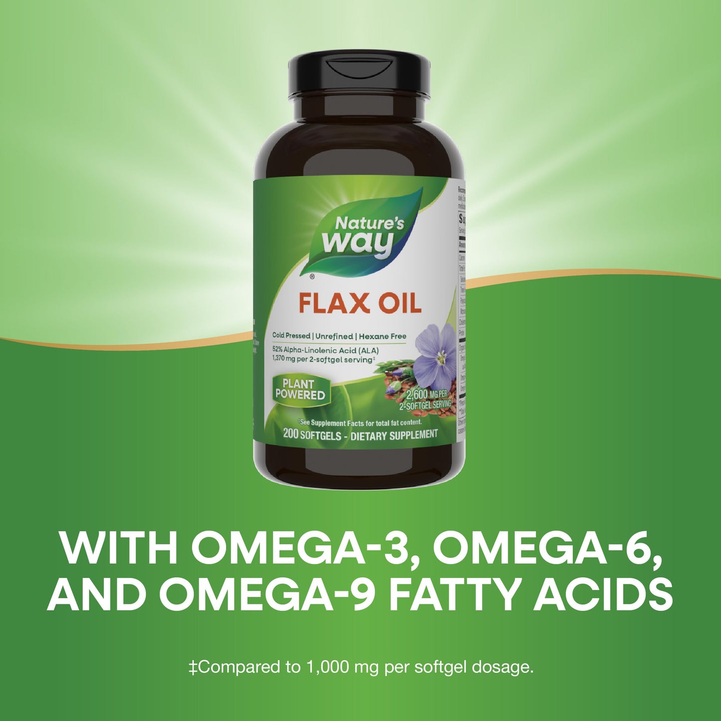 Nature's Way Premium Flax Oil Softgels 200 Count