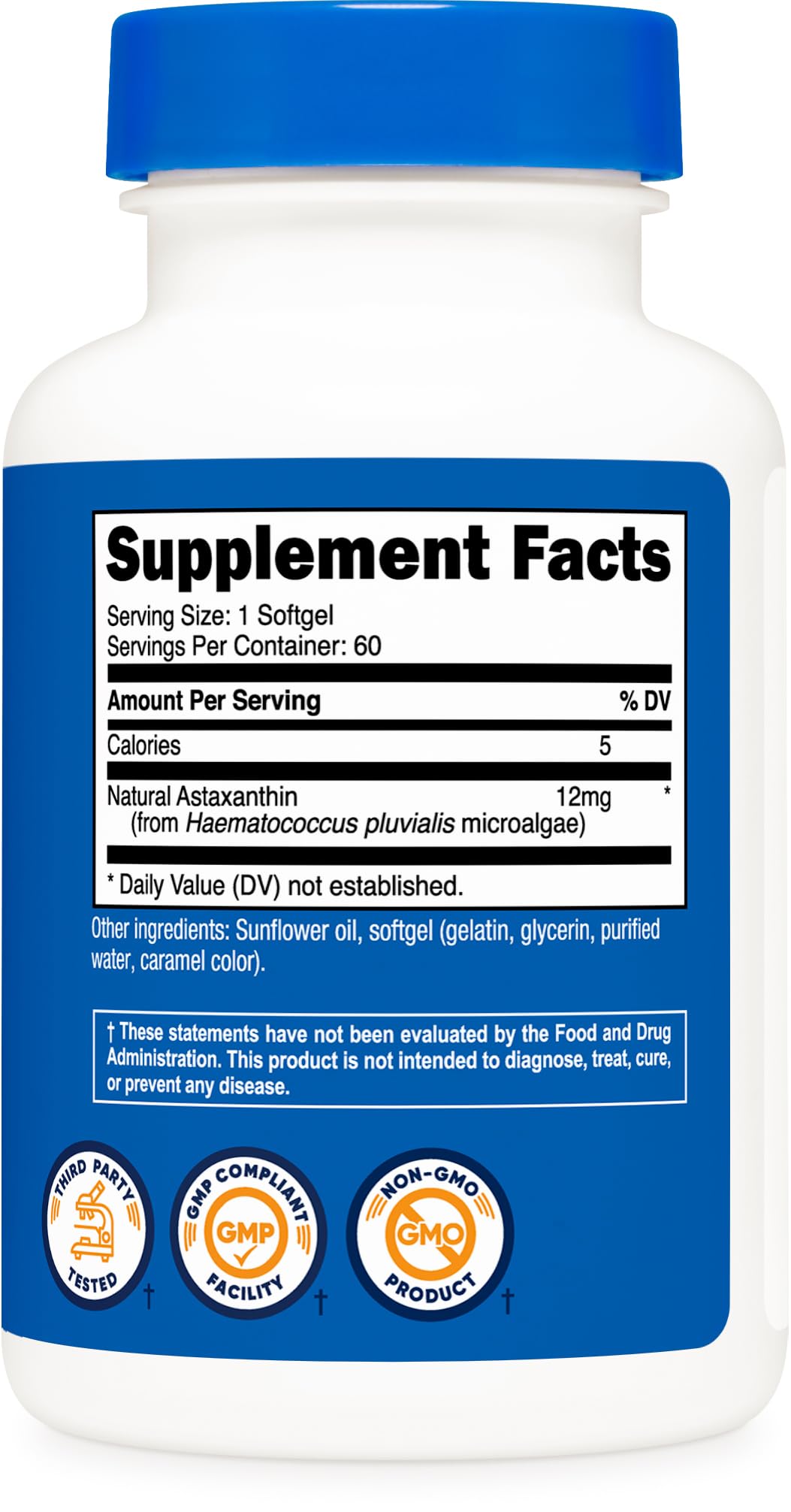 Nutricost Astaxanthin 12mg Softgels 60 Count