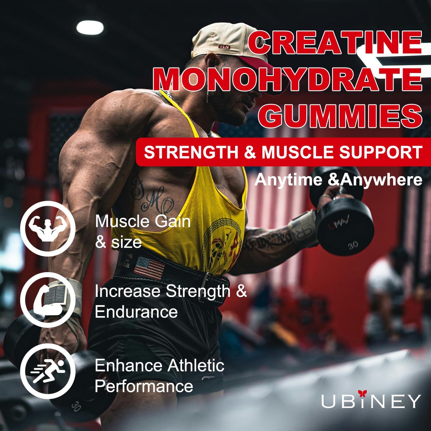 Ubiney Creatine Monohydrate Gummies 120 Count