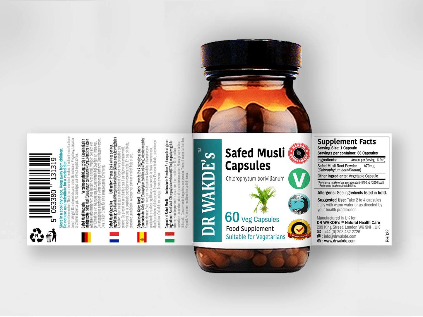 DR WAKDE's Safed Musli Capsules, 1 Count