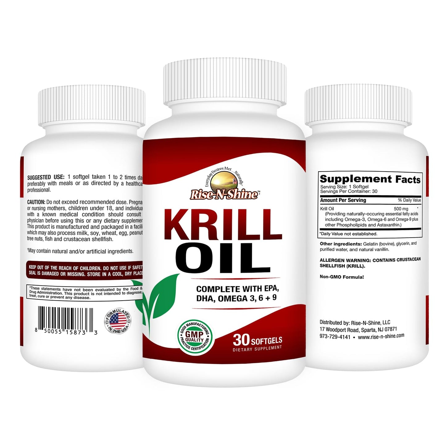 Rise-N-Shine Krill Oil Softgels, 30 Softgels