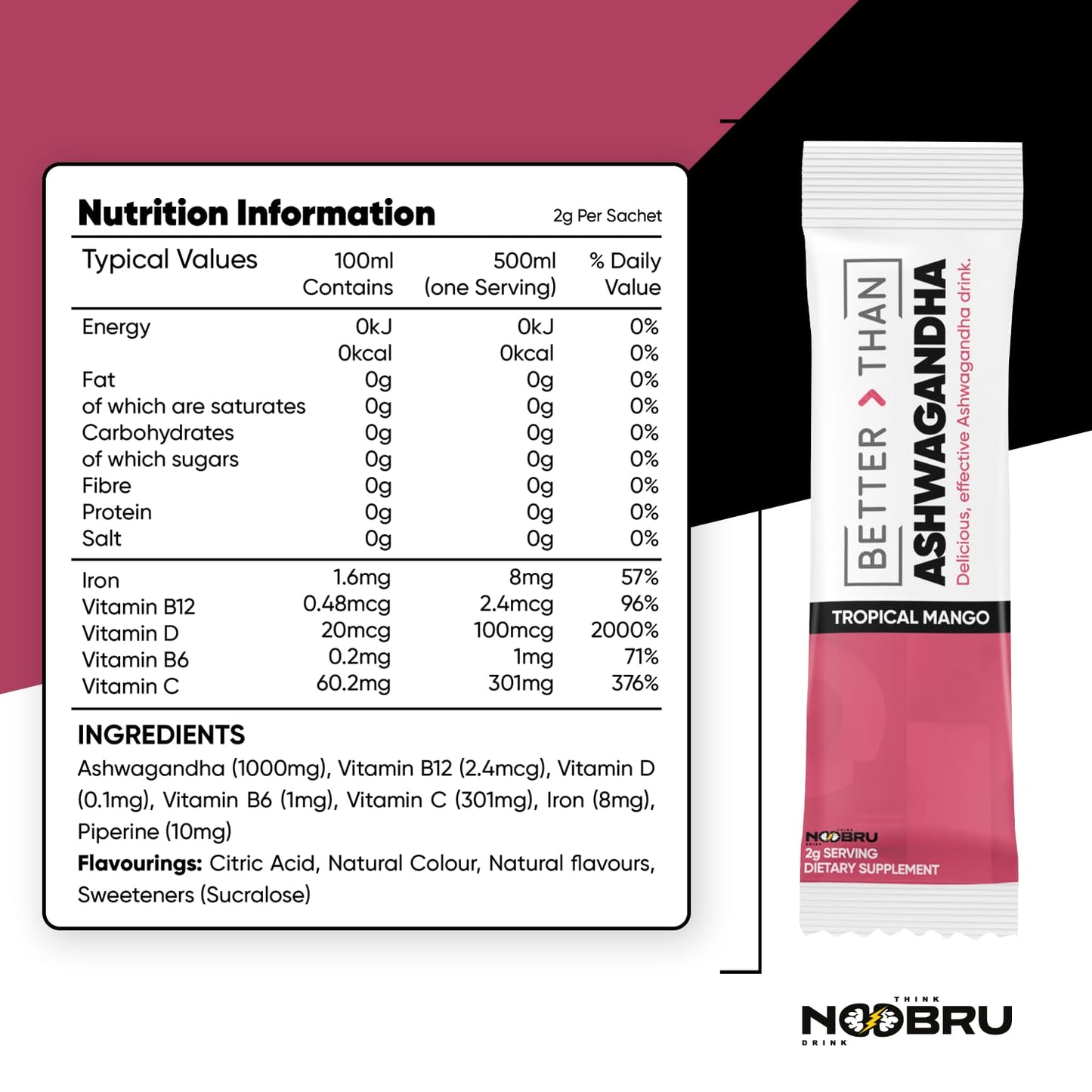 Noobru Better Than Ashwagandha Powder 1.41 Ounce