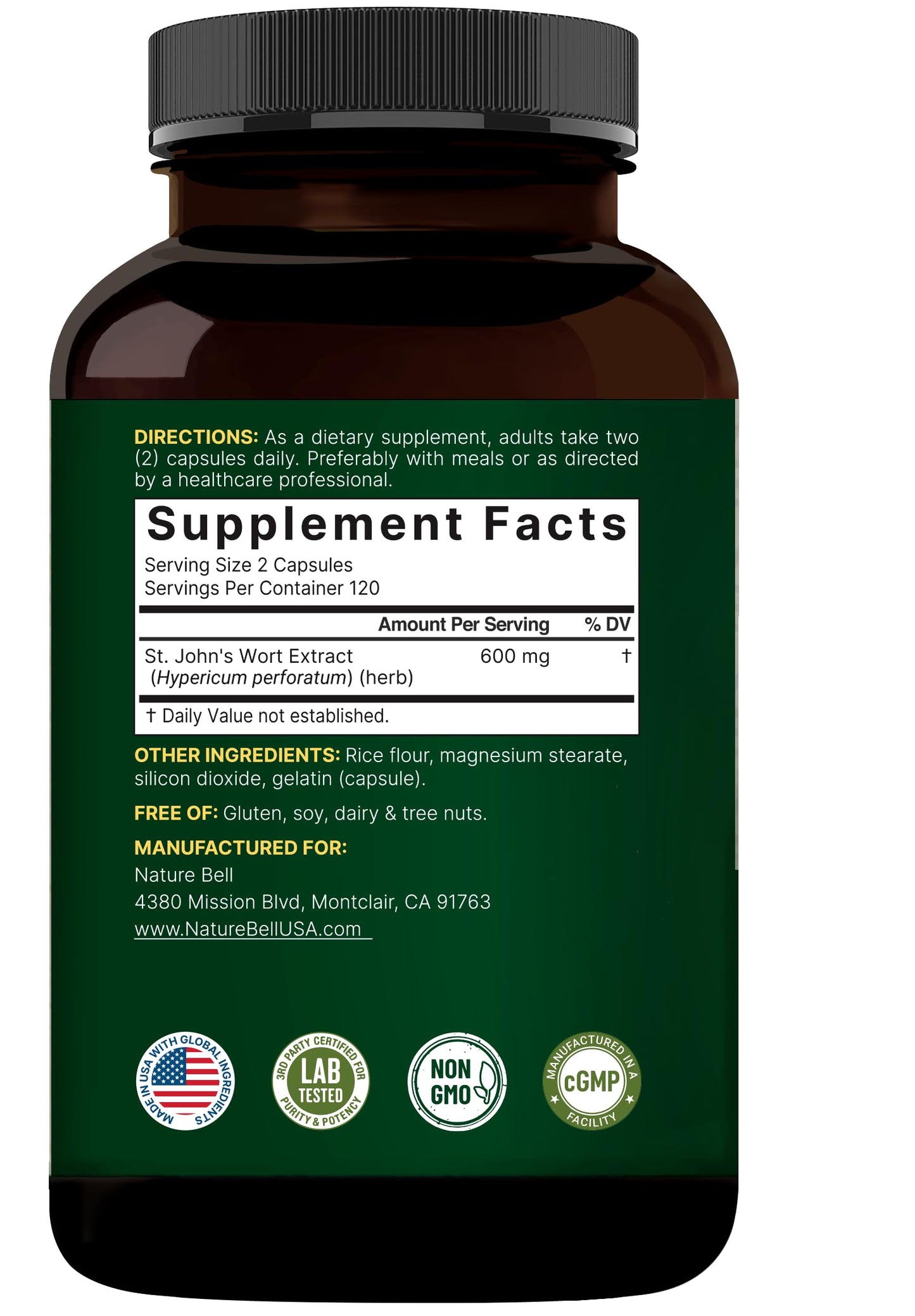 NatureBell St. John’s Wort Extract Capsules 240
