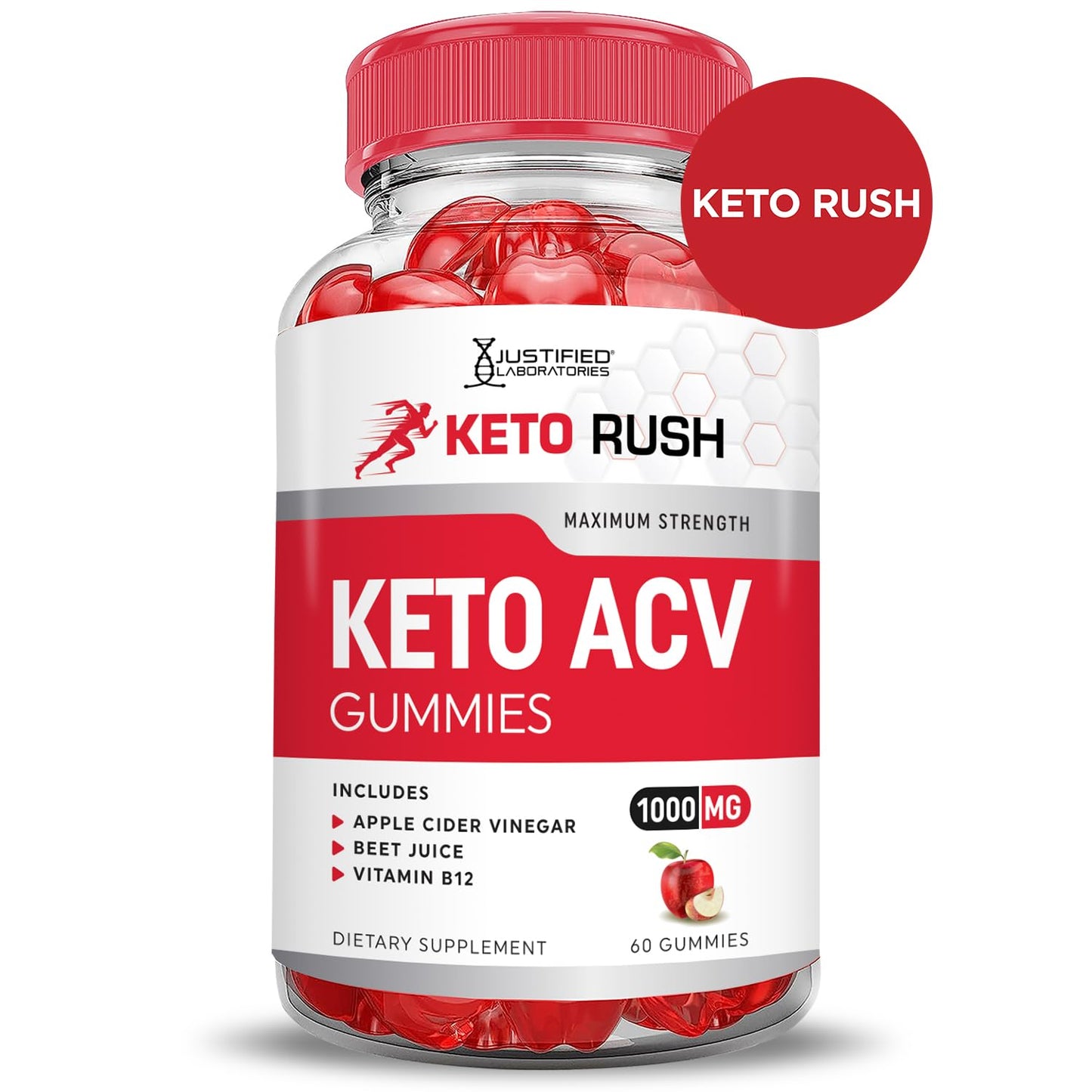 Justified Laboratories Keto Rush Keto ACV Gummies 300 Count