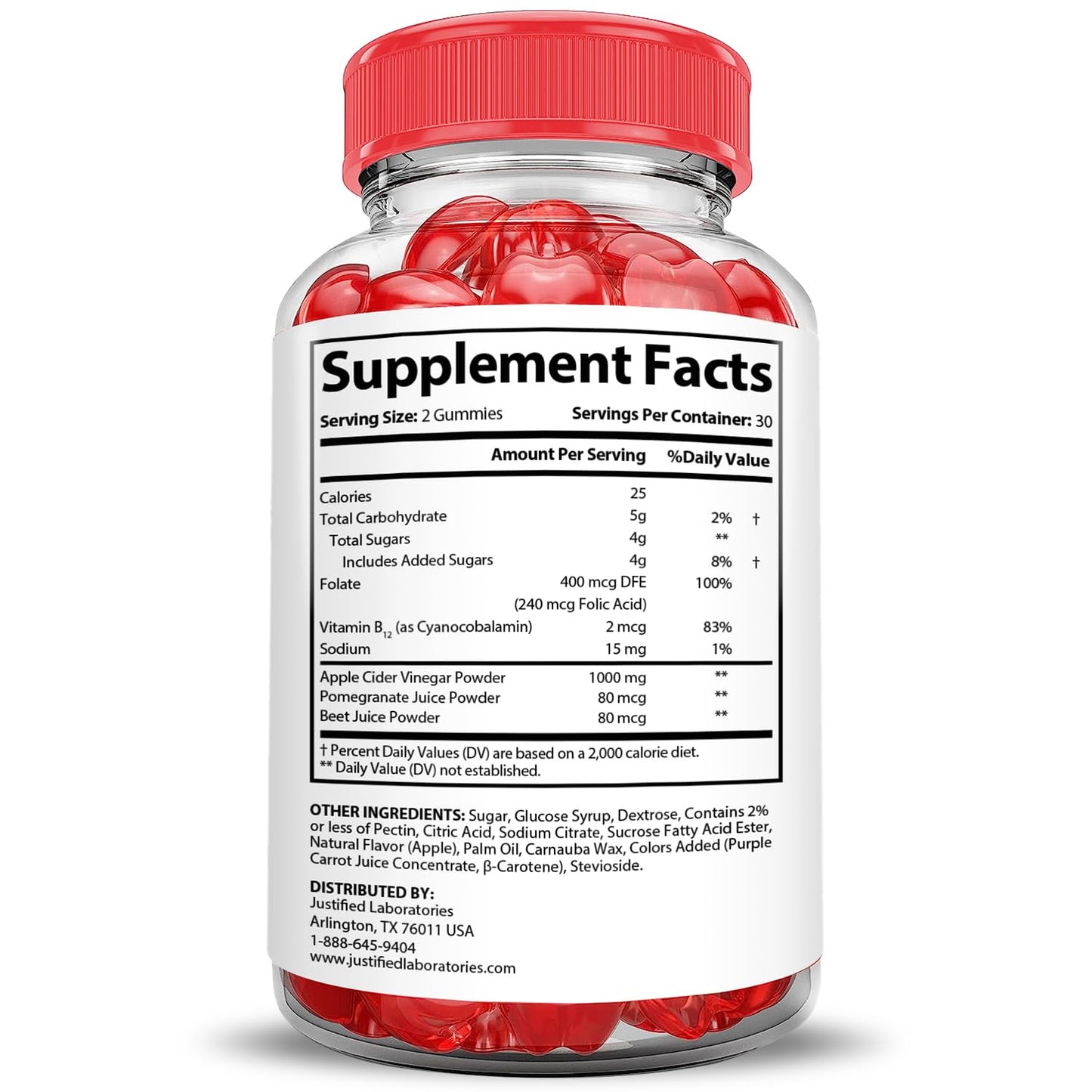 Justified Laboratories Blast Off Keto ACV Gummies, Advanced Formula 1000mg, 180 Gummies