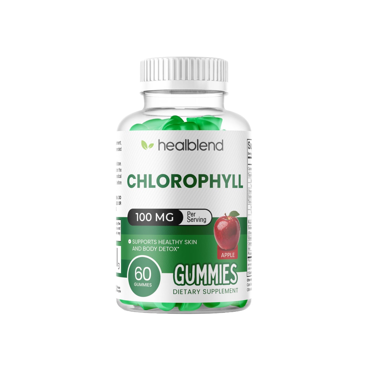 Healblend Chlorophyll Gummies 100mg, 60 Gummies