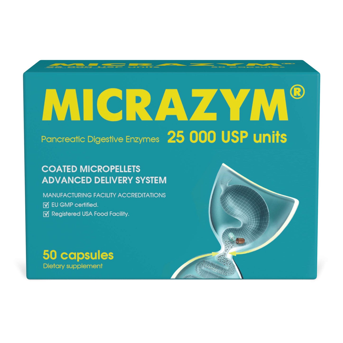 Micrazym AVVA Pharma Pancreatic Enzymes 50 Capsules