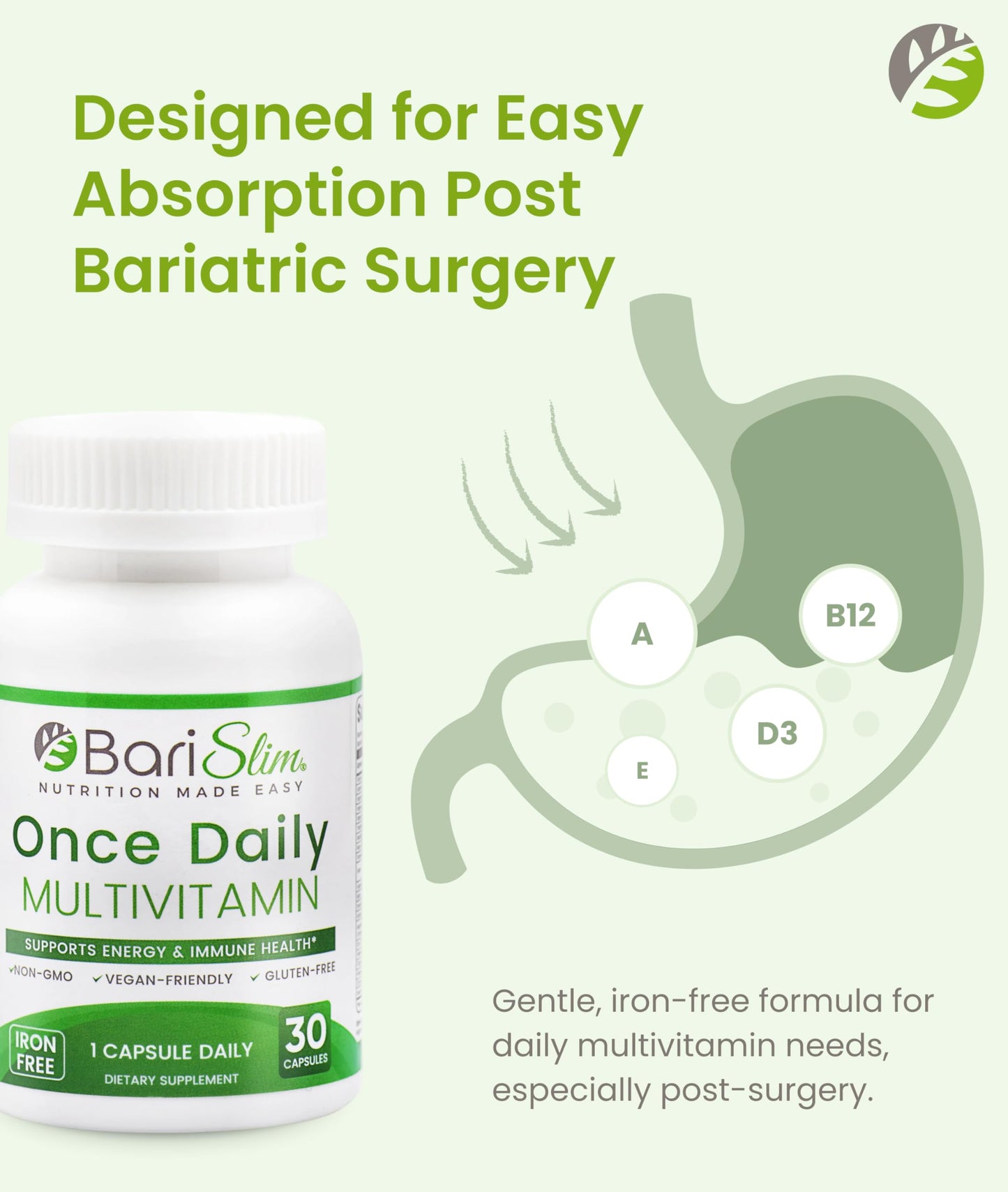 BariSlim Once Daily Bariatric Multivitamin Capsule, 30 Count