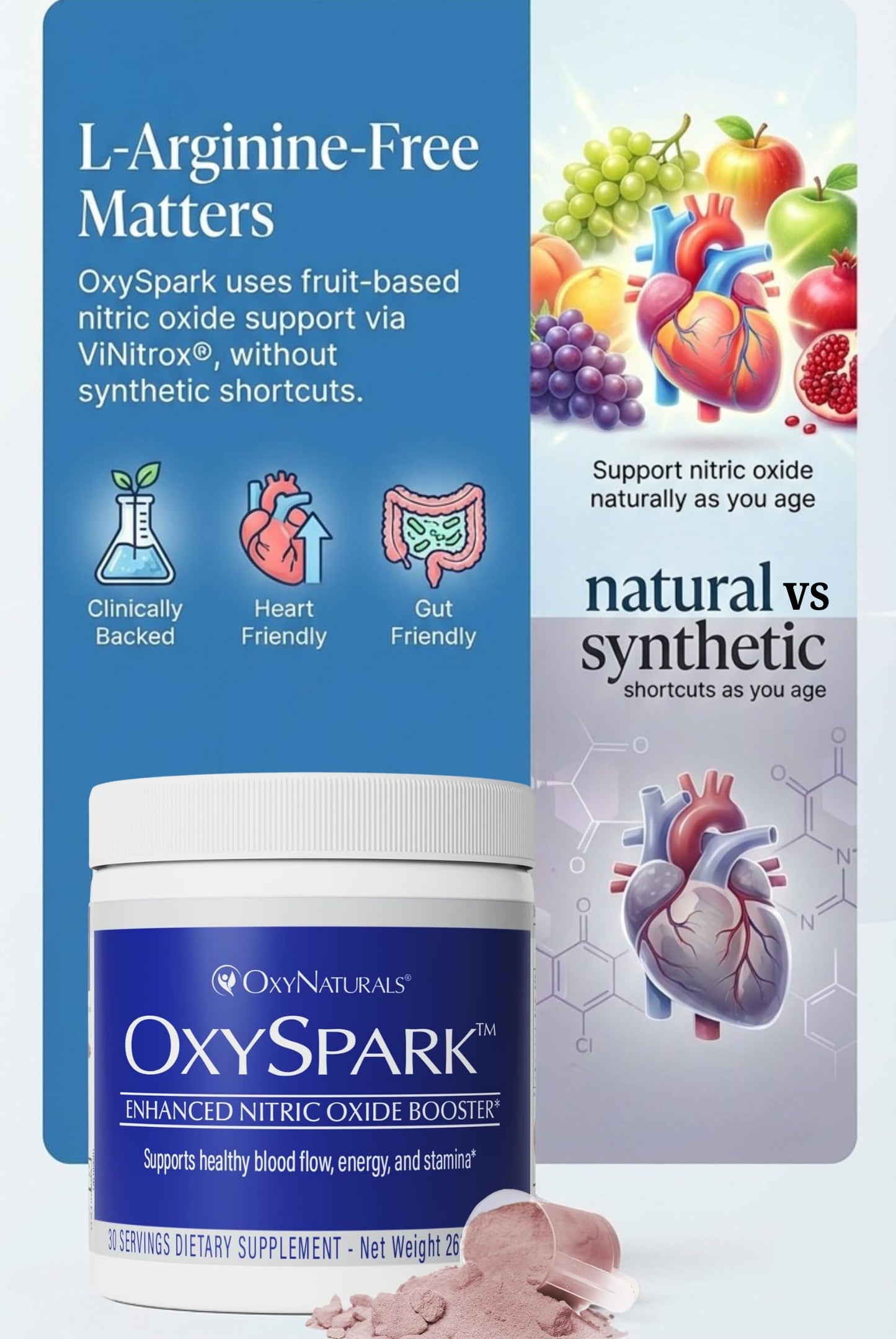 OxyNaturals OxySpark Nitric Oxide Supplement Powder 9.24 Ounce