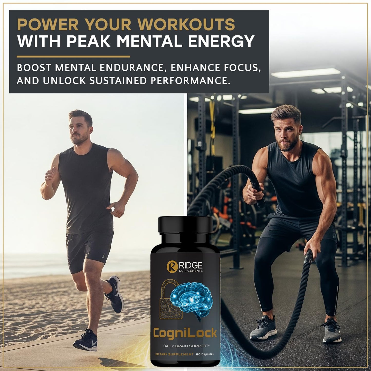 RIDGE SUPPLEMENTS CogniLock Nootropic Brain Supplements Capsule, 60 Count