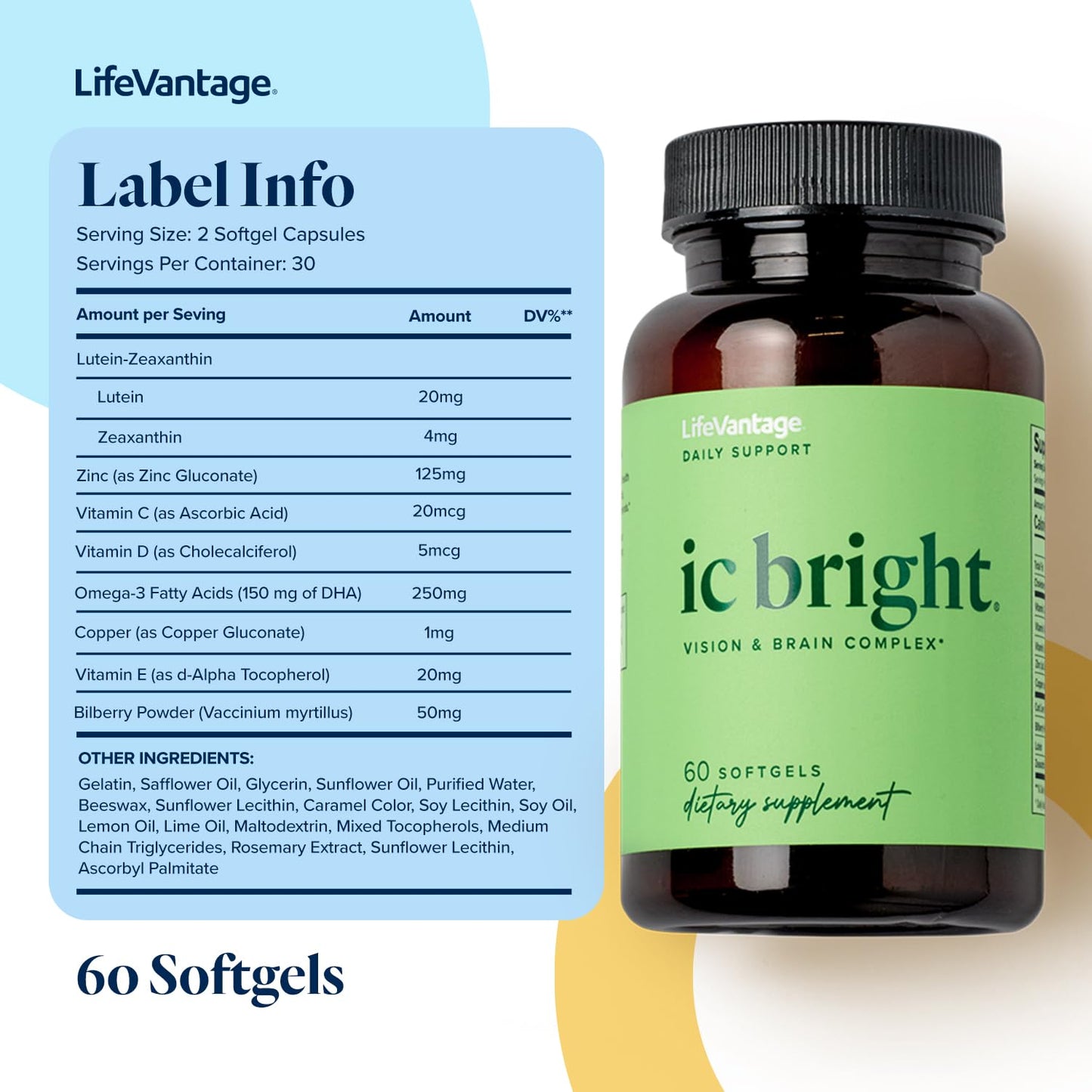 LifeVantage IC Bright Softgels 60 Count