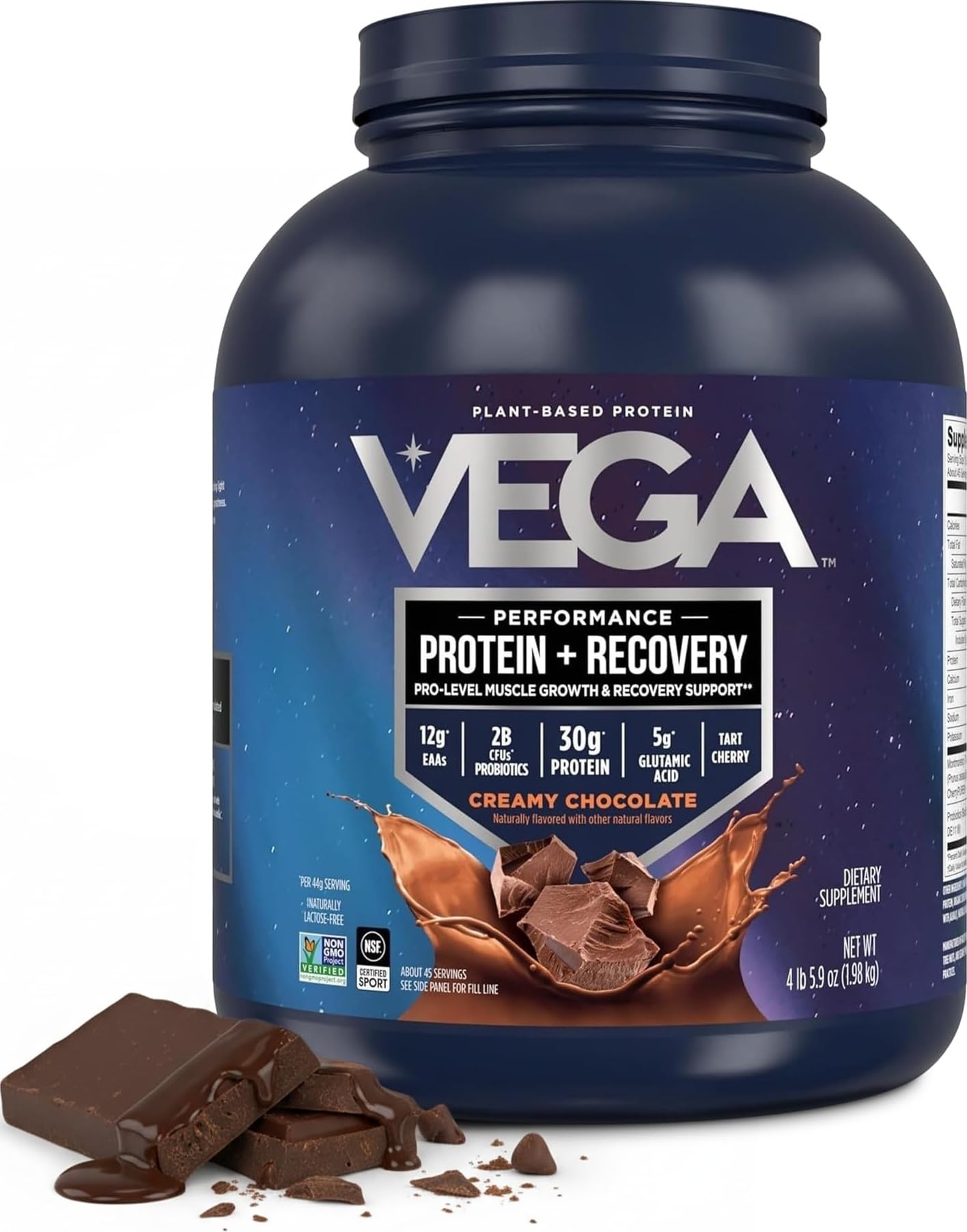 Vega Protein + Recovery Protein Powder, Chocolate, 64