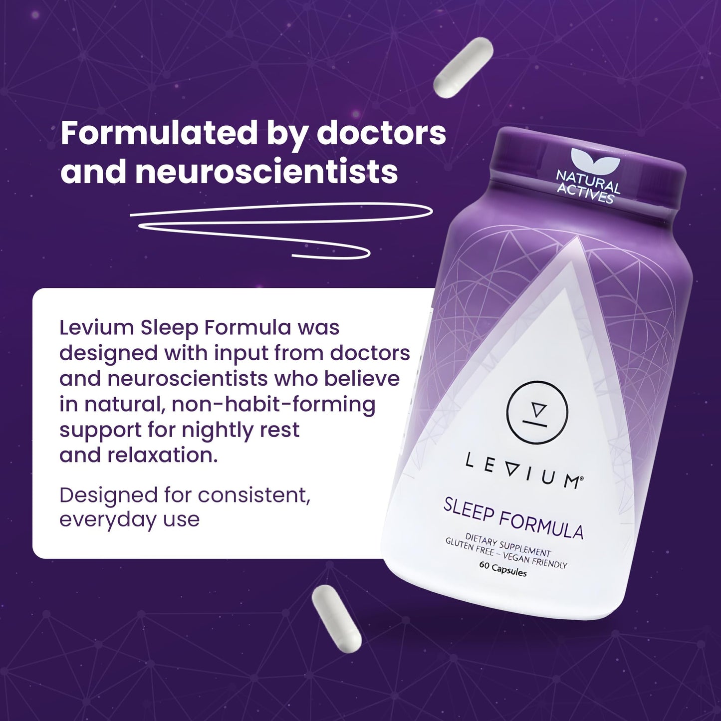 Levium Sleep Formula Supplement Capsules 60 Count