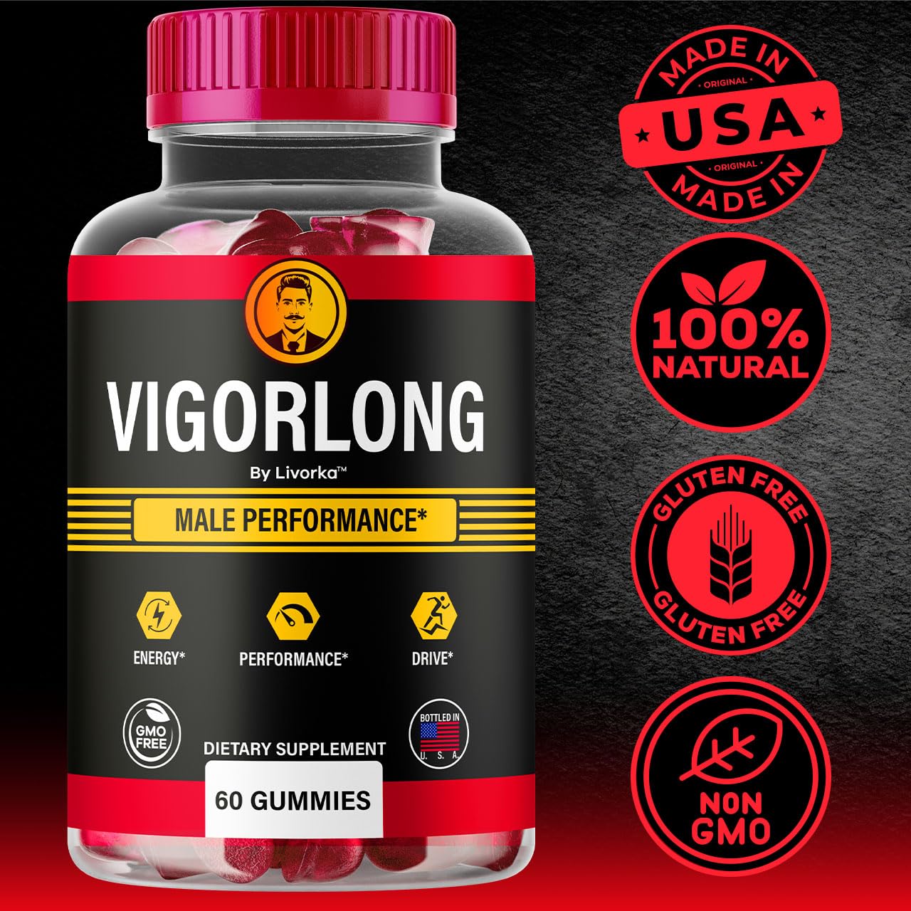 LIVORKA VigorLong Gummies Gummy 60 Count
