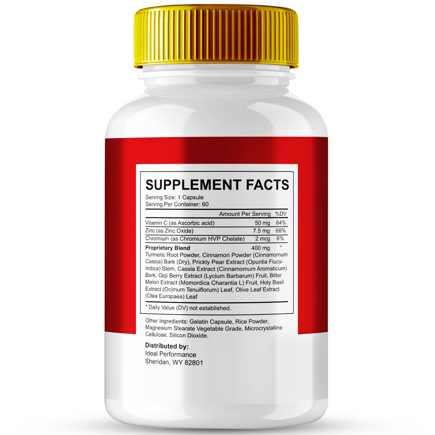 IDEAL PERFORMANCE Gluco Life Blood Capsules - Glycogen Support Advanced Blood Formula - All Natural, 180 Capsules