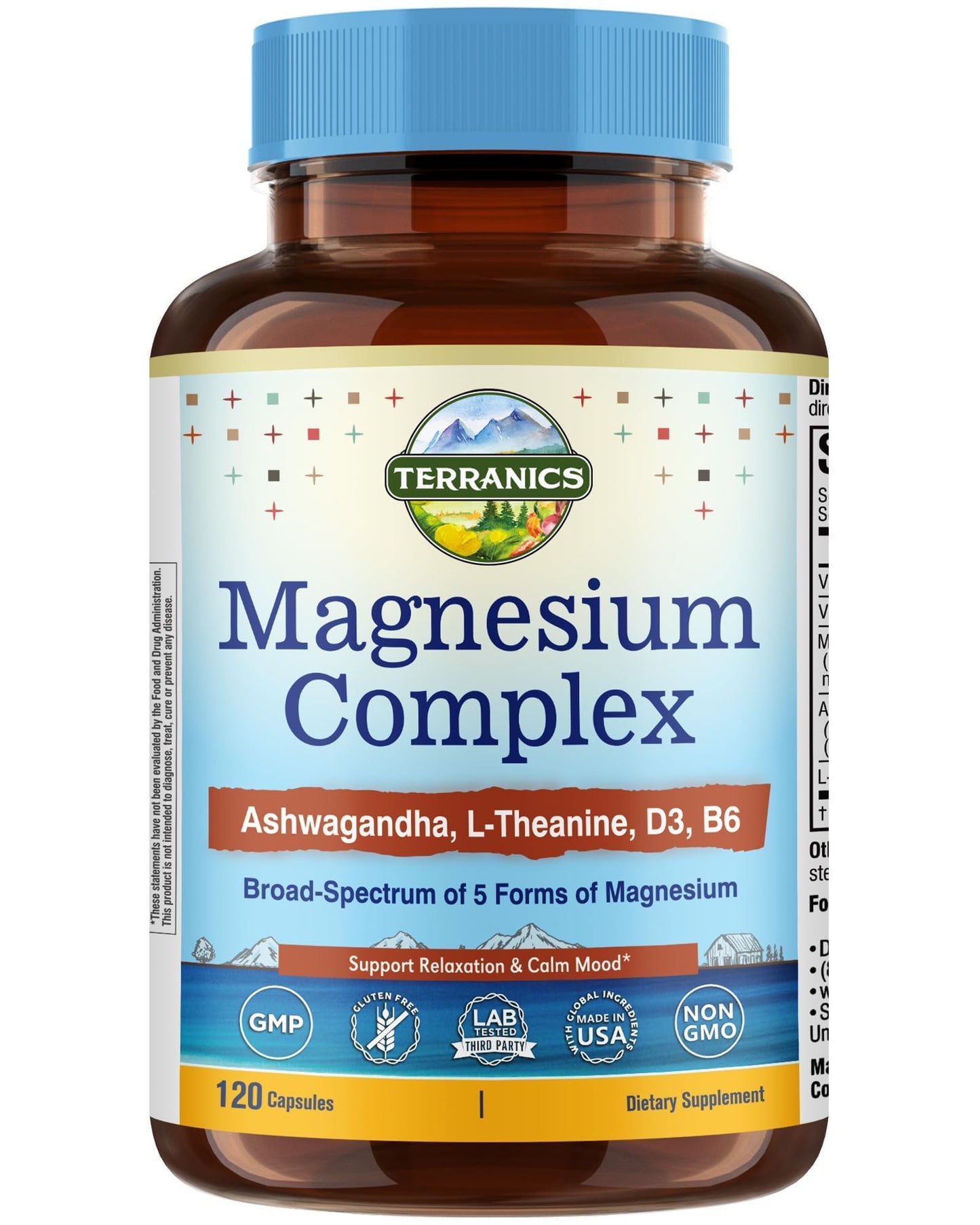 Terranics Magnesium Complex Supplement Capsules, 120 Count