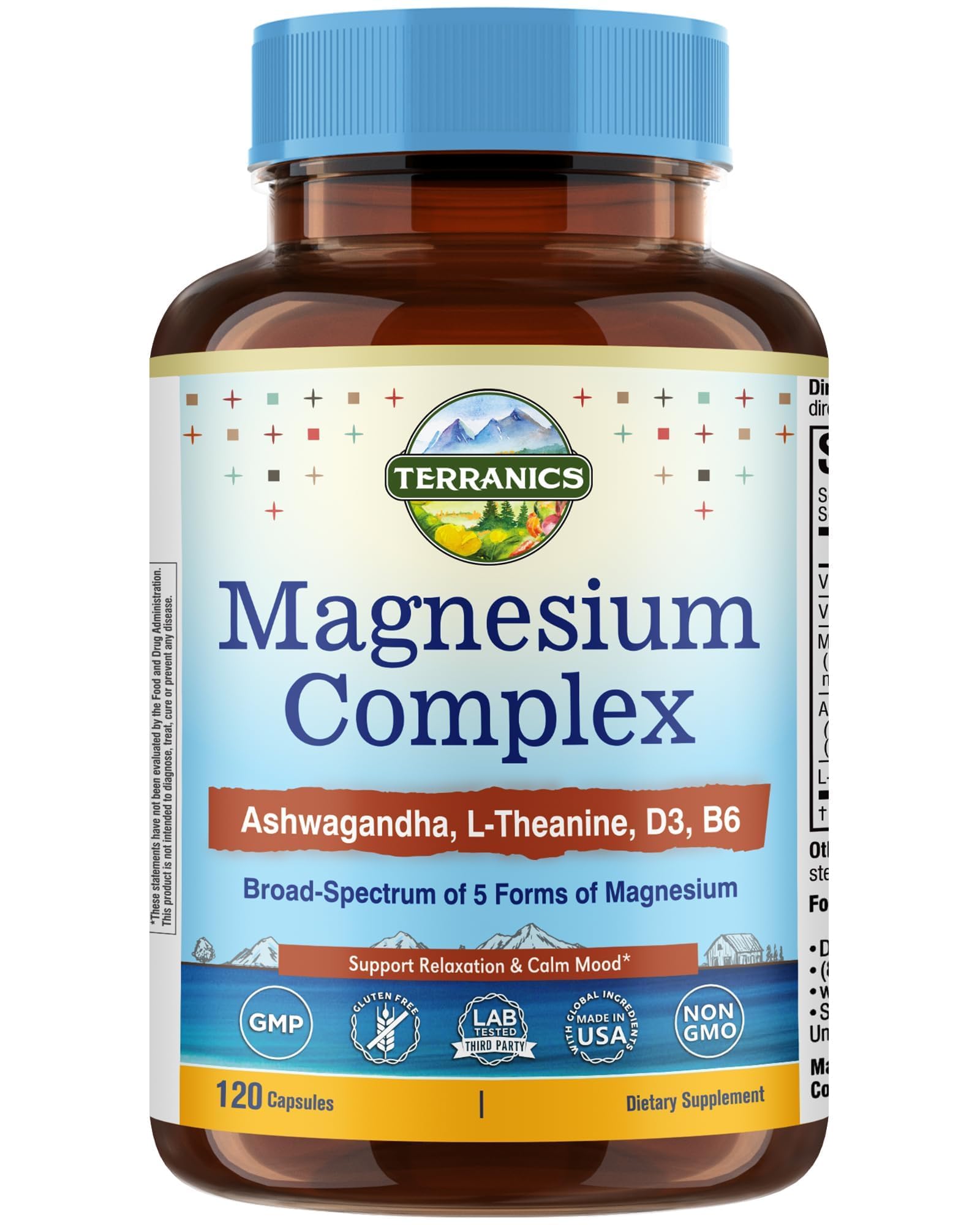 Terranics Magnesium Complex Supplement Capsules, 120 Count