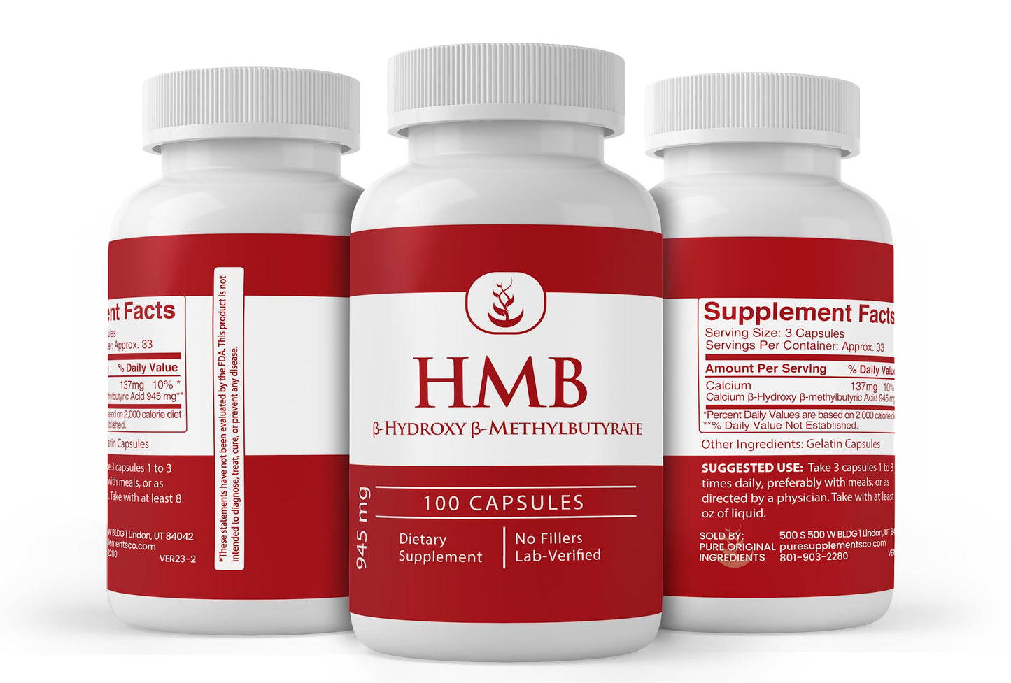 Pure Original Ingredients HMB 100 Capsules