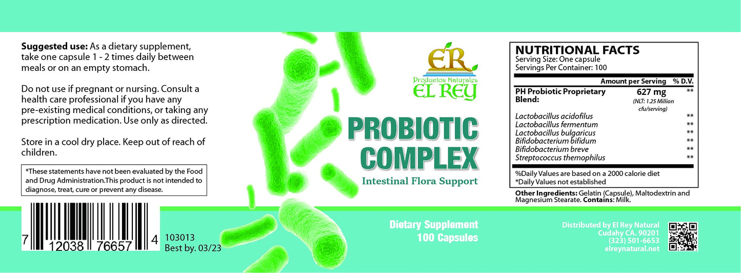 Productos Naturales El Rey Probiotic Complex Capsule 1