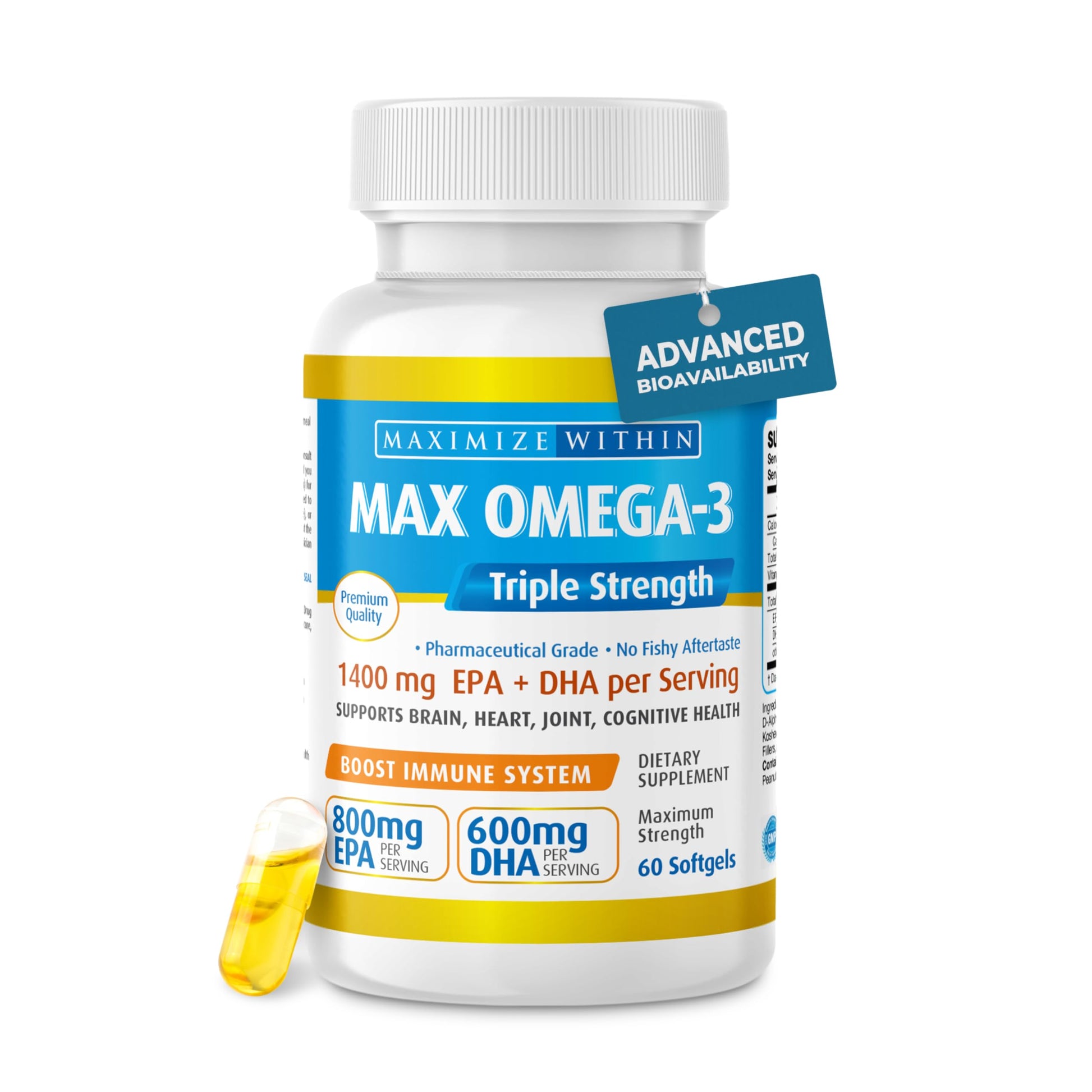 Maximum Slim Max Omega-3 Fish Oil Softgel, 1 Count