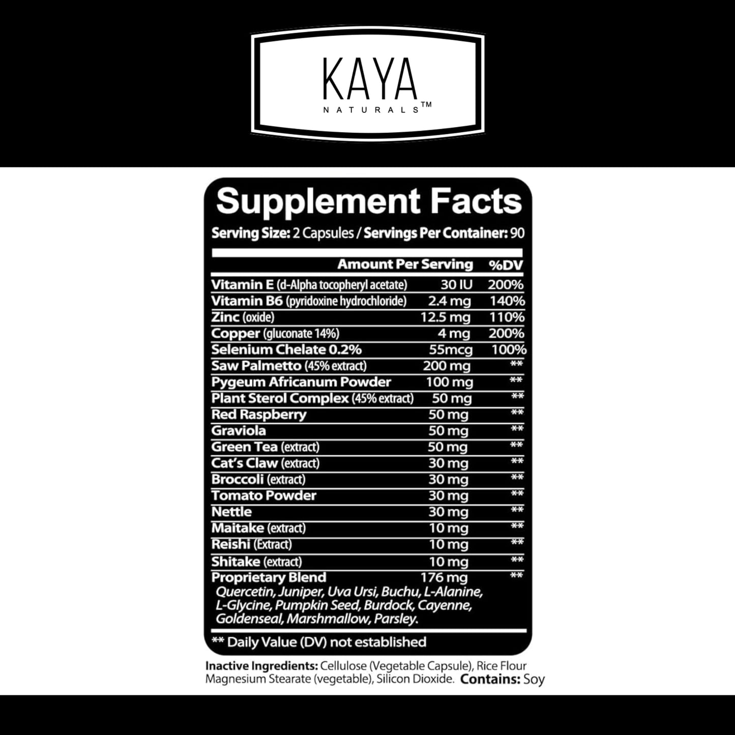 Kaya Naturals Prostate Support Capsules, 180 Count