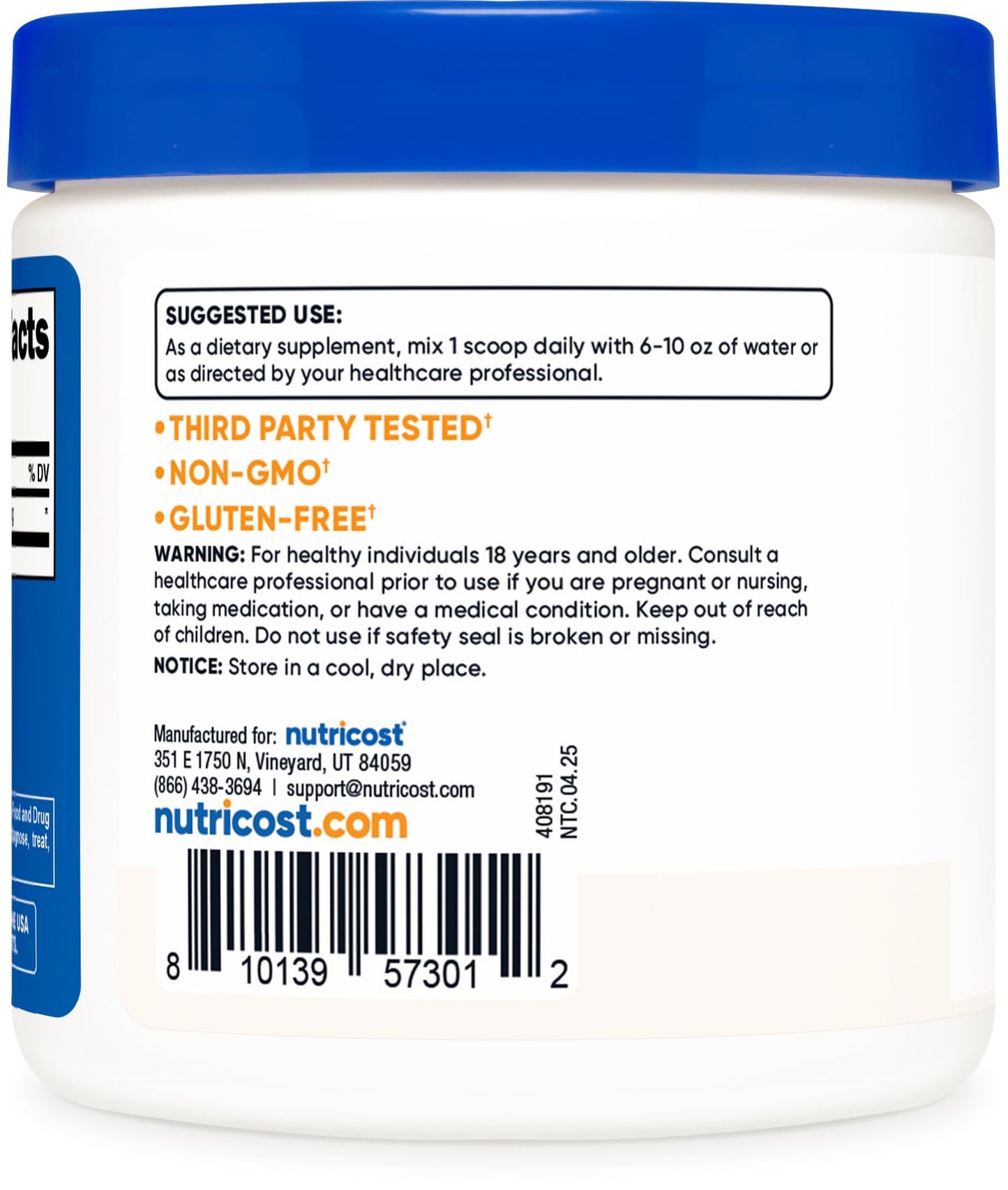 Nutricost Pure DMAE-Bitartrate Powder 10.6 oz