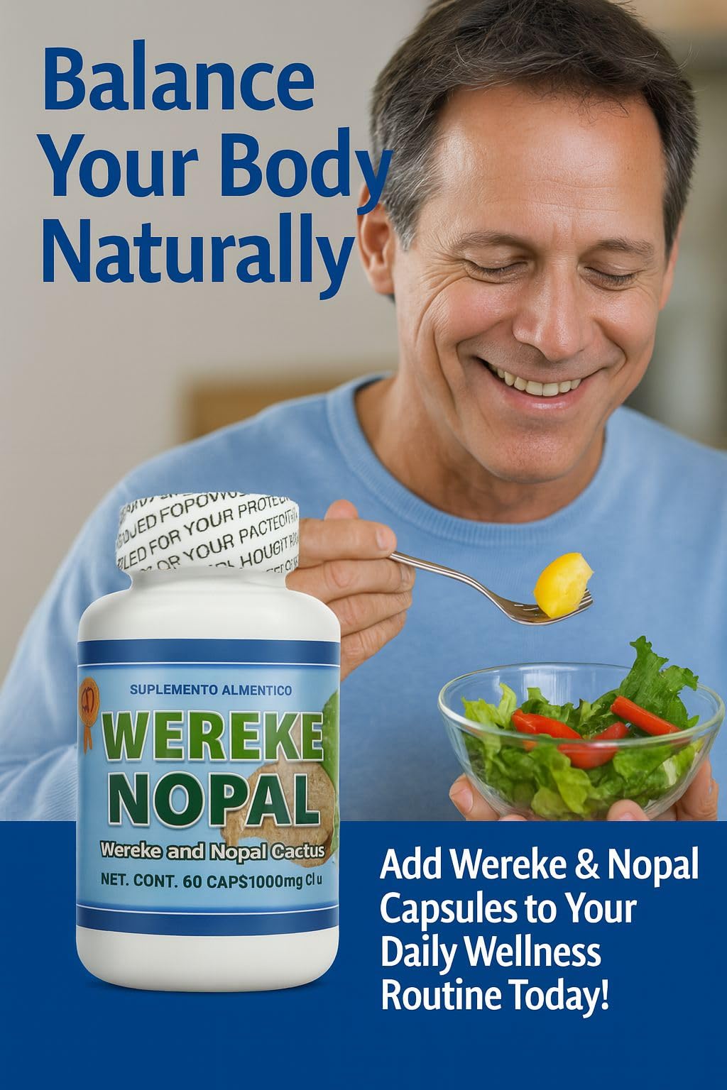 LO+NATURAL Wereke & Nopal Capsules, 60 Count, 1000 mg Each