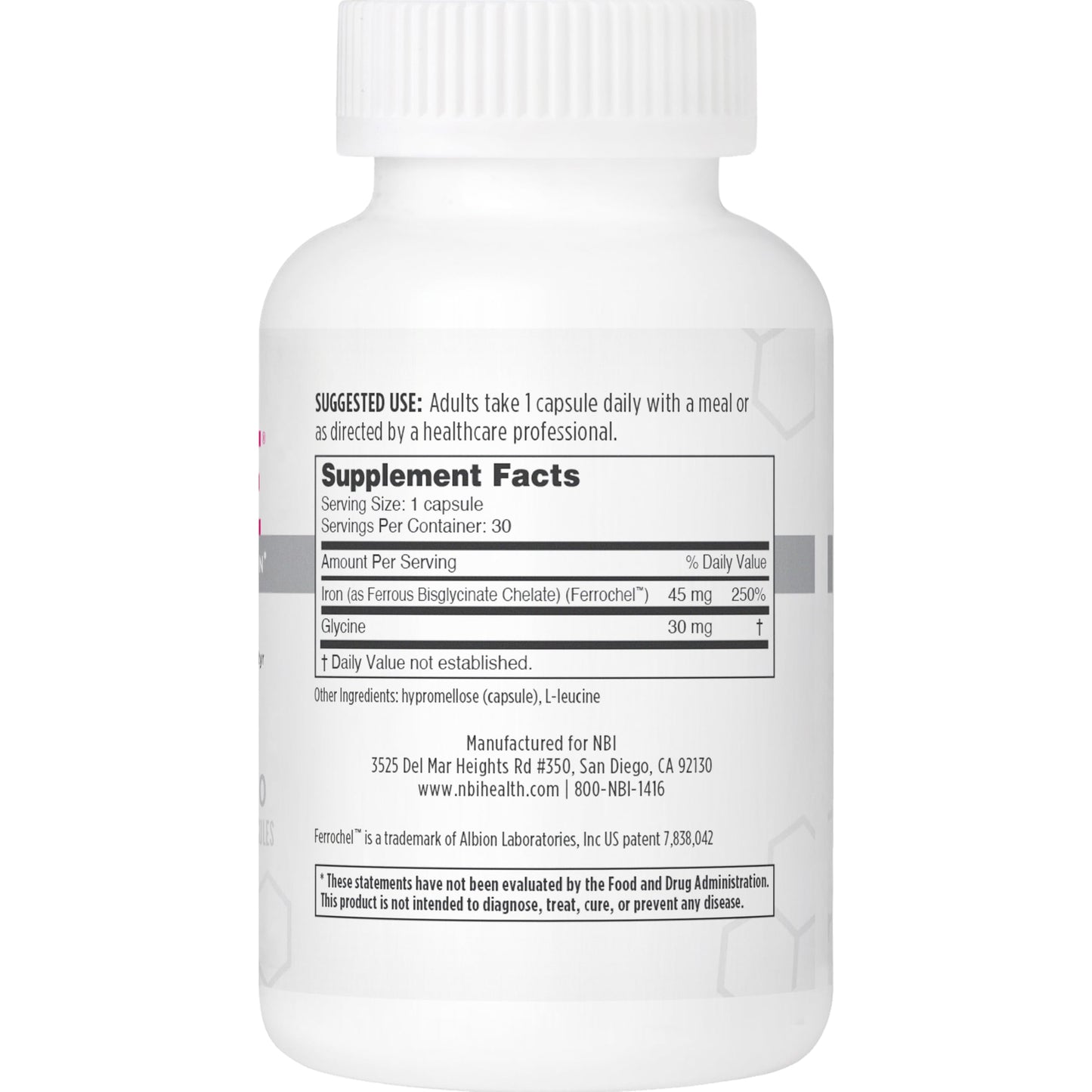 NBI FerroSolve Iron Supplement Capsules 30 Count
