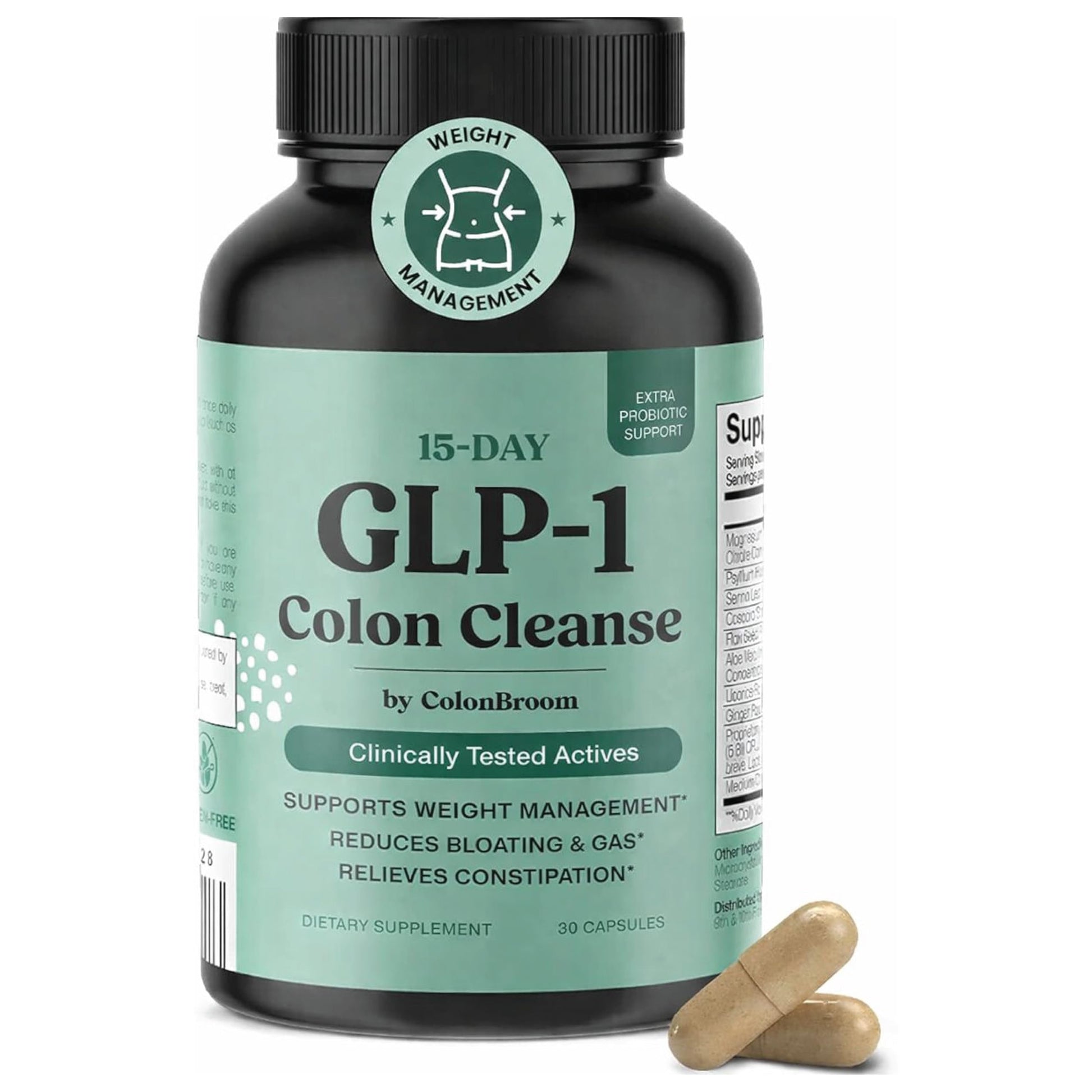 ColonBroom GLP-1 Colon Cleanse & Detox Capsules, 30 Count